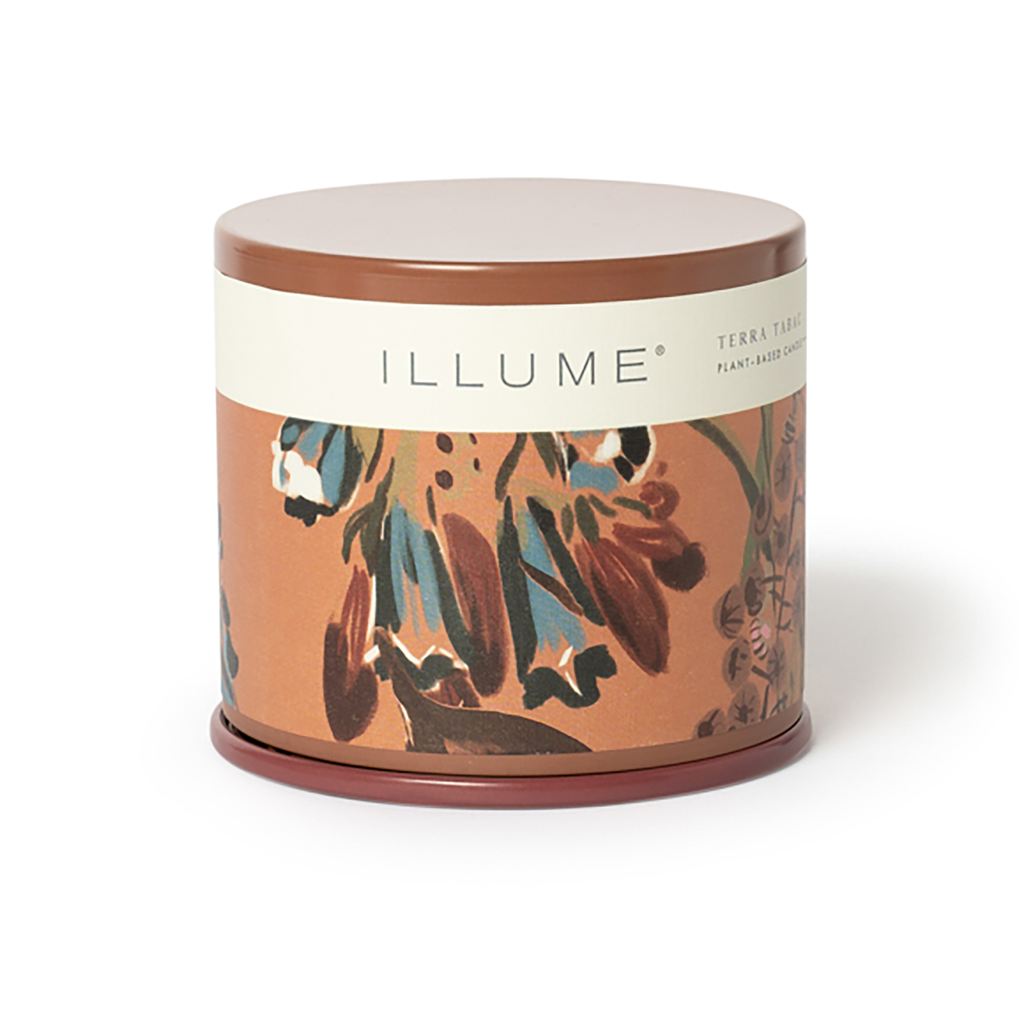 Bloomingville - Terra Tabac Vanity Tin Duftlys, Brun,, 335 G. - 50 Hours - D9,7xH8,5 cm