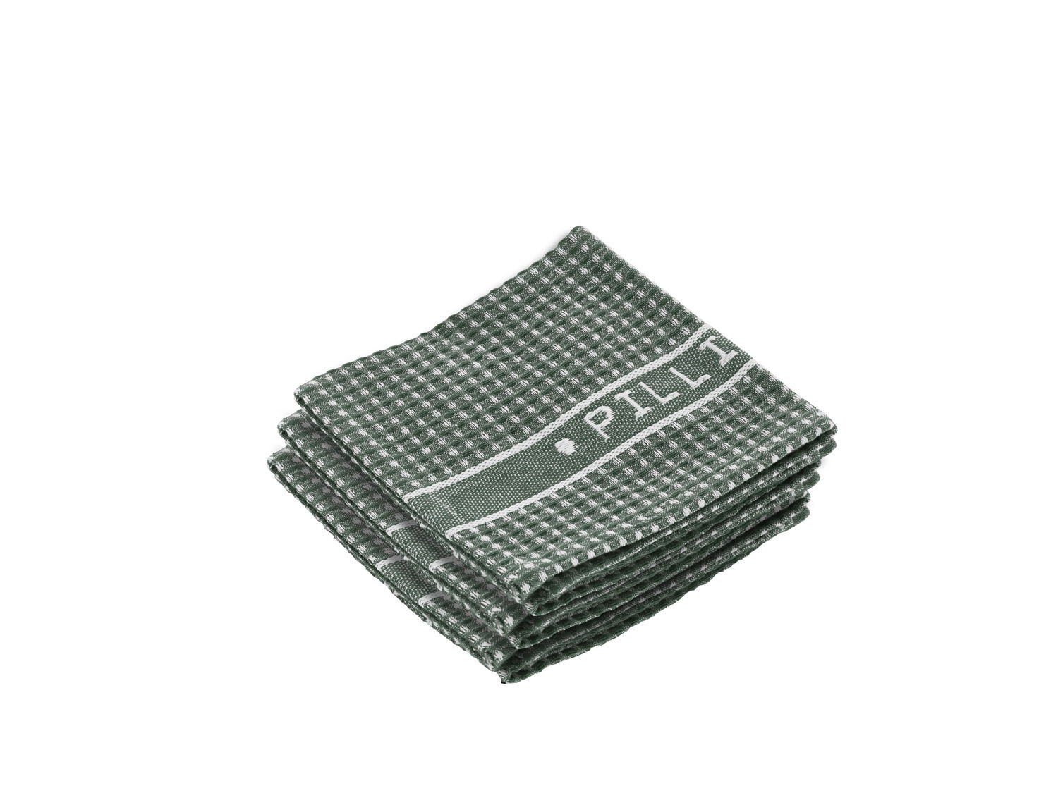 Bastian - Karklude Pillivuyt 32x32 3 stk. Grøn/Hvid 100% bomuld