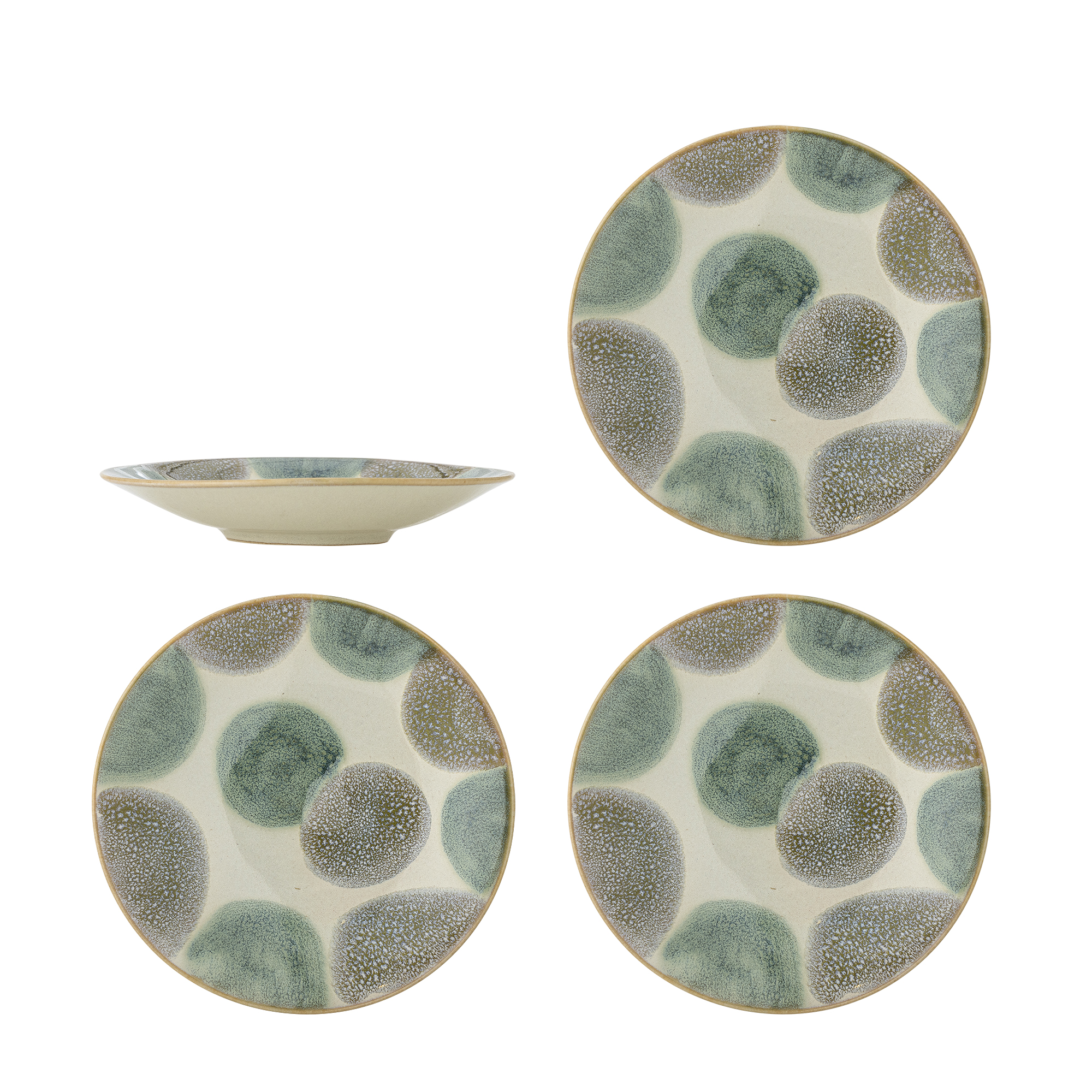 Bloomingville - Bethany Tallerken, Multifarvet, Stentøj, D13,5xH2,5 cm, Set of 4