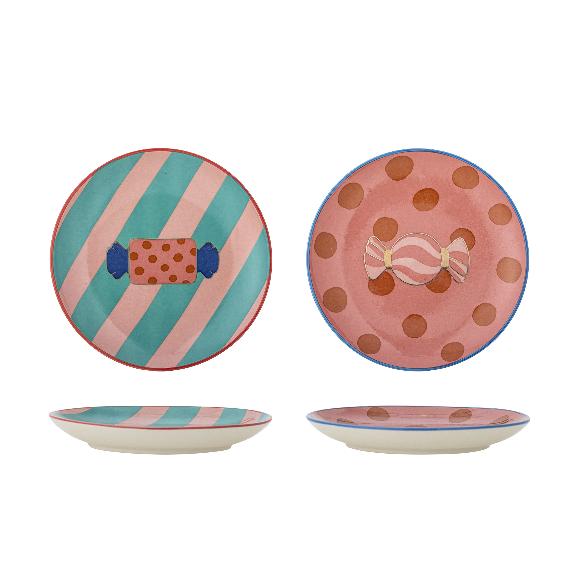 Bloomingville - Caramella Tallerken, Multifarvet, Stentøj, D16xH3 cm, Set of 2