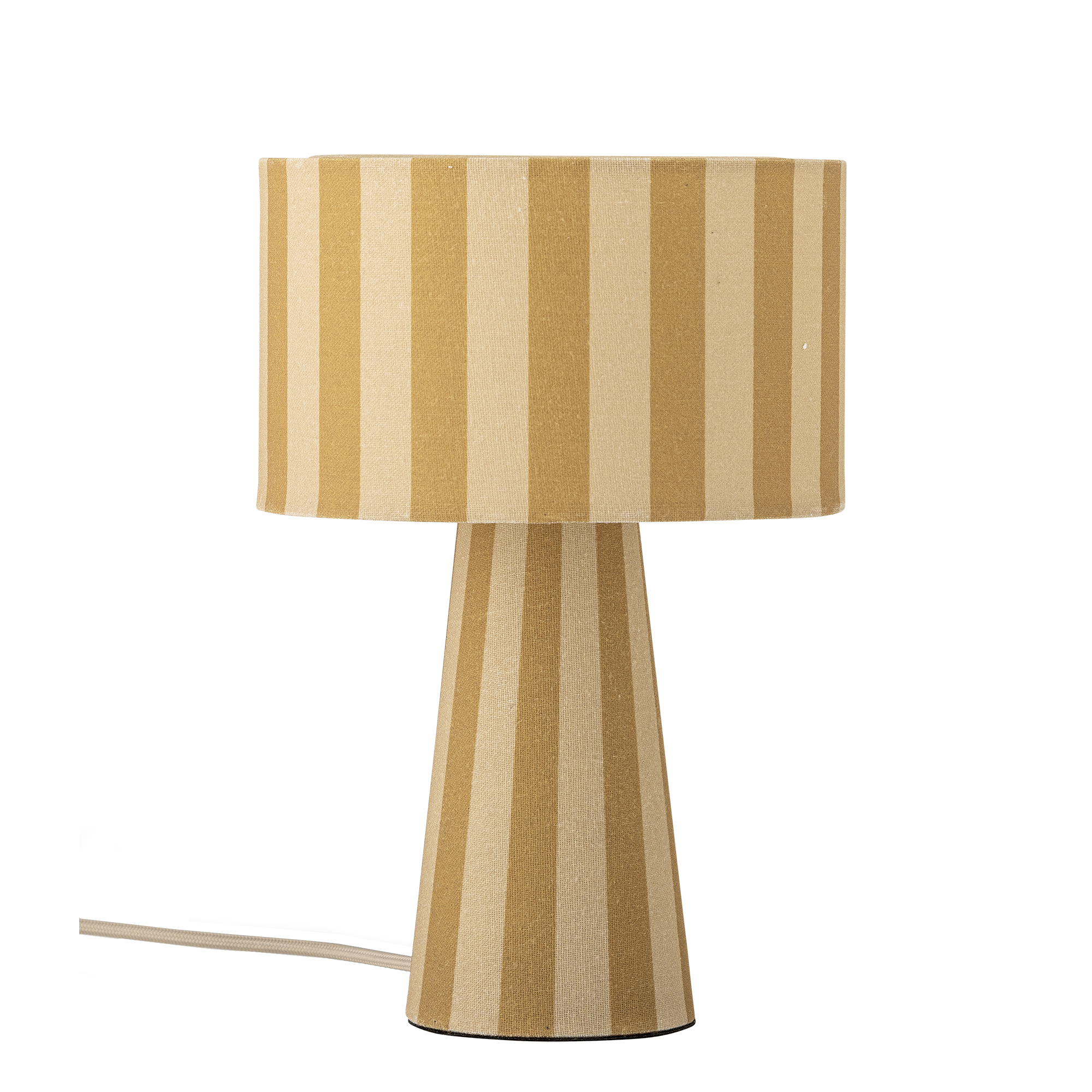 Bloomingville - Emmie Bordlampe, Gul, Hør, D20xH30 cm