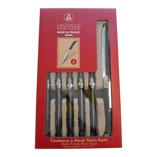 Laguiole -  Knive Herit sort, 6 stk