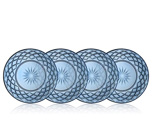 Lyngby Glas Sorrento Glastallerken Dia 21 cm 4 stk. Blå Lyngby Glas Sorrento Glastallerken Dia 21 cm 4 stk. Blå