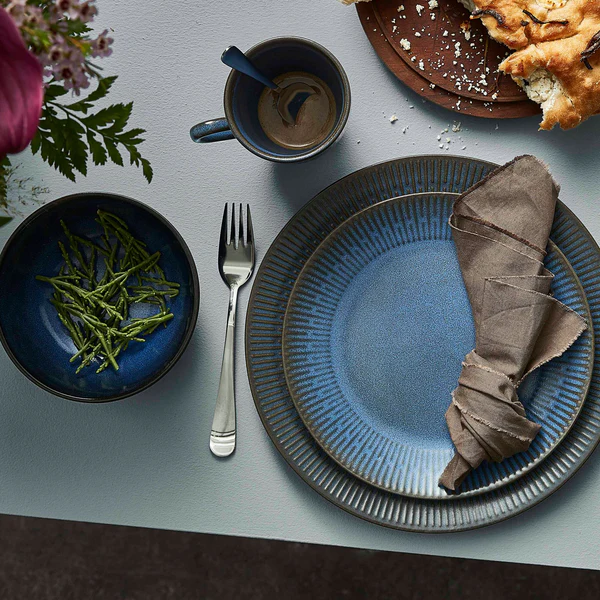 Relief - frokost tallerken stentøj blå 22 cm*