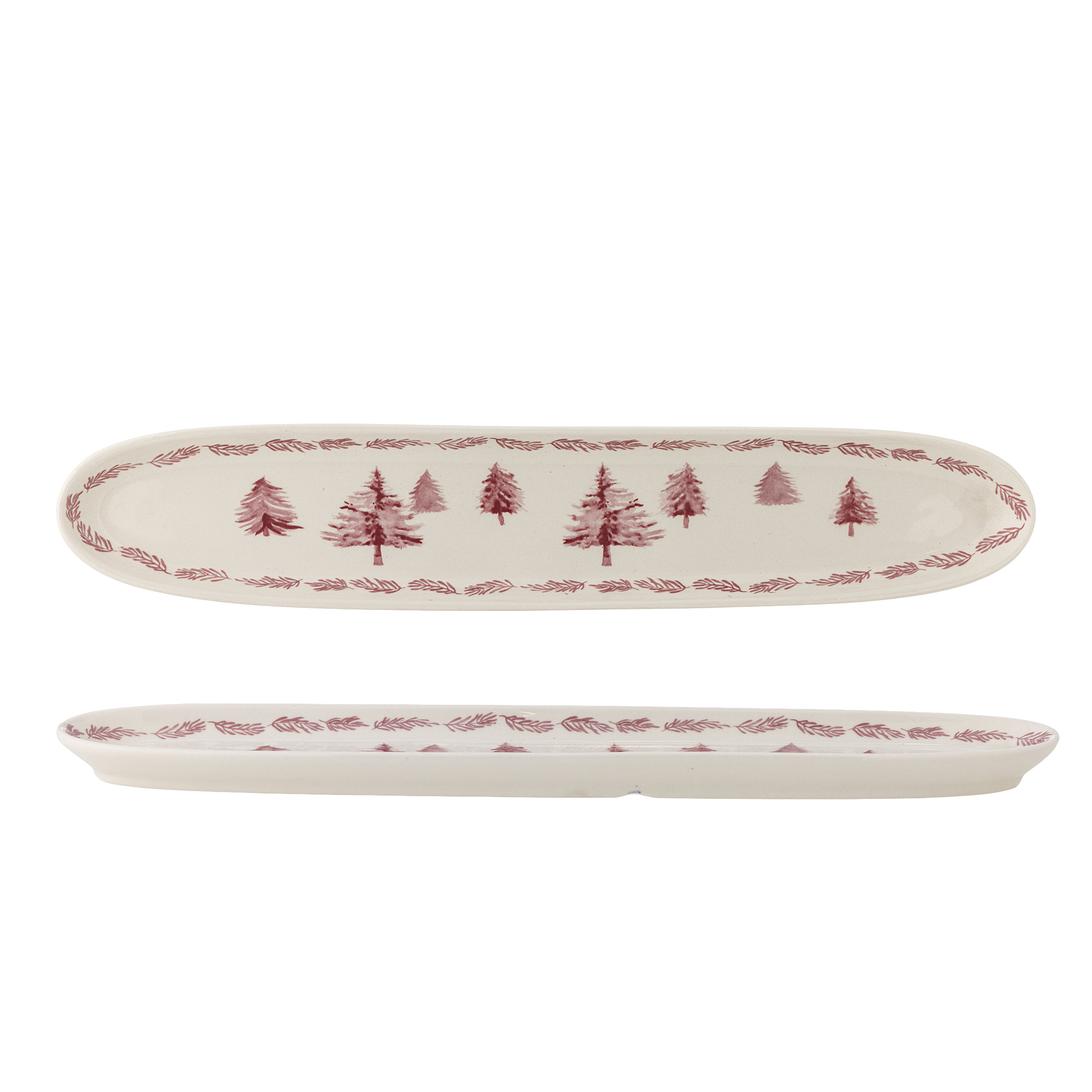 Bloomingville - Wonderland Serveringsfad, Rosa, Stentøj, L35xH2xW6,5 cm