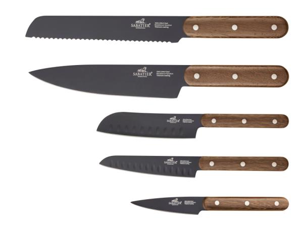 Lion Sabatier - International Phenix Walnut Knivsæt 5 dele Sort/Træ