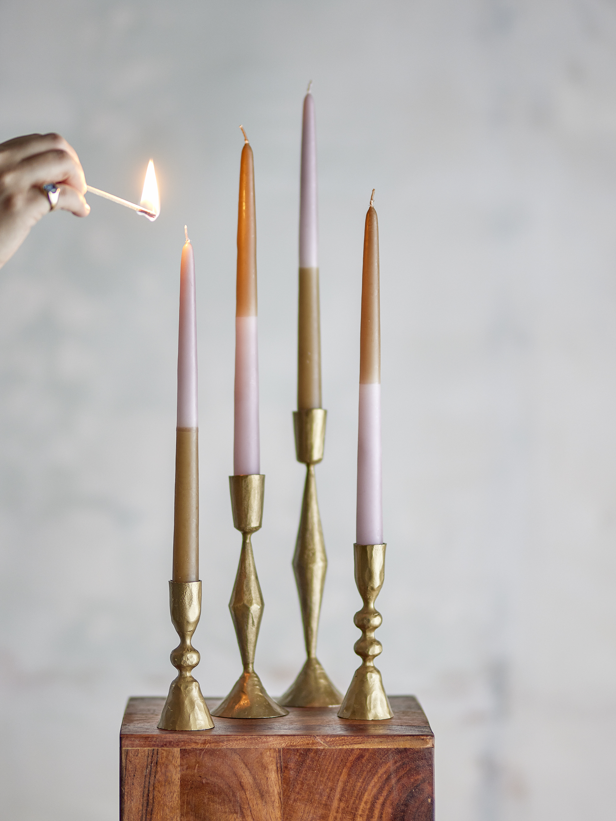 Burma Stearinlys, Multifarvet, Paraffin, D2,2xH30 cm, Pack of 4