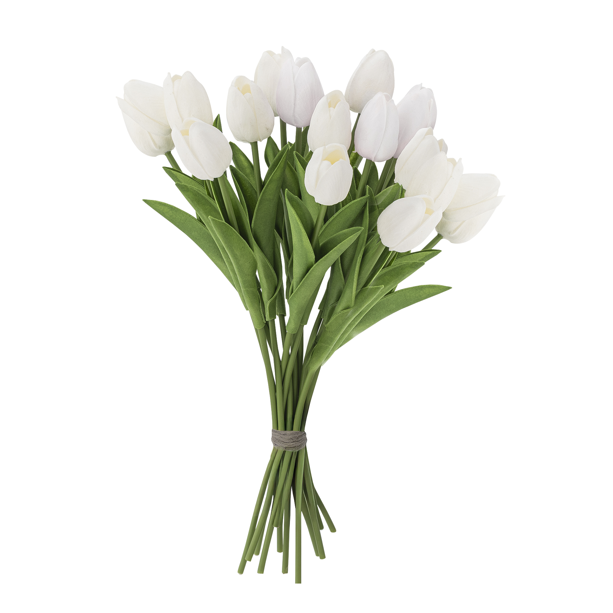 Bloomingville - Tulip Buket, Hvid, Kunstige Blomster, D17xH32 cm