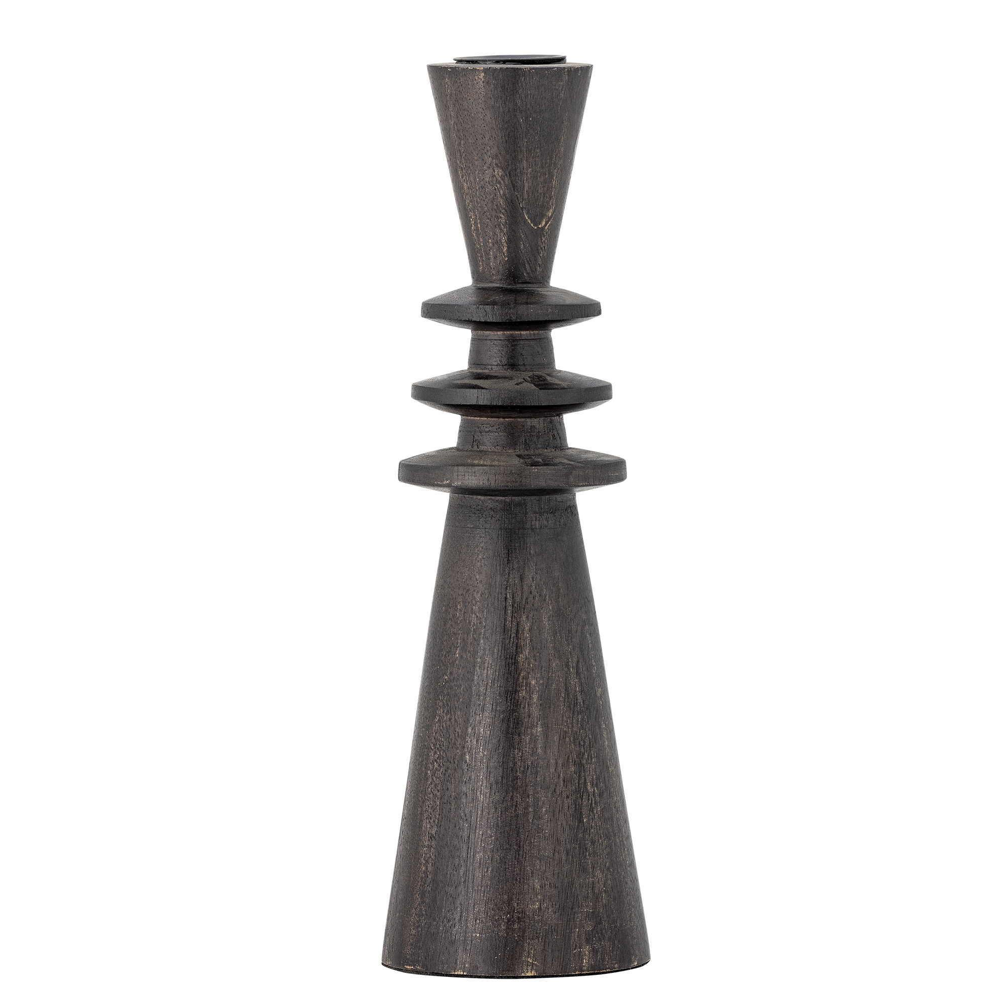 Bloomingville - Armel Lysestage, Sort, Mango, D8xH26 cm