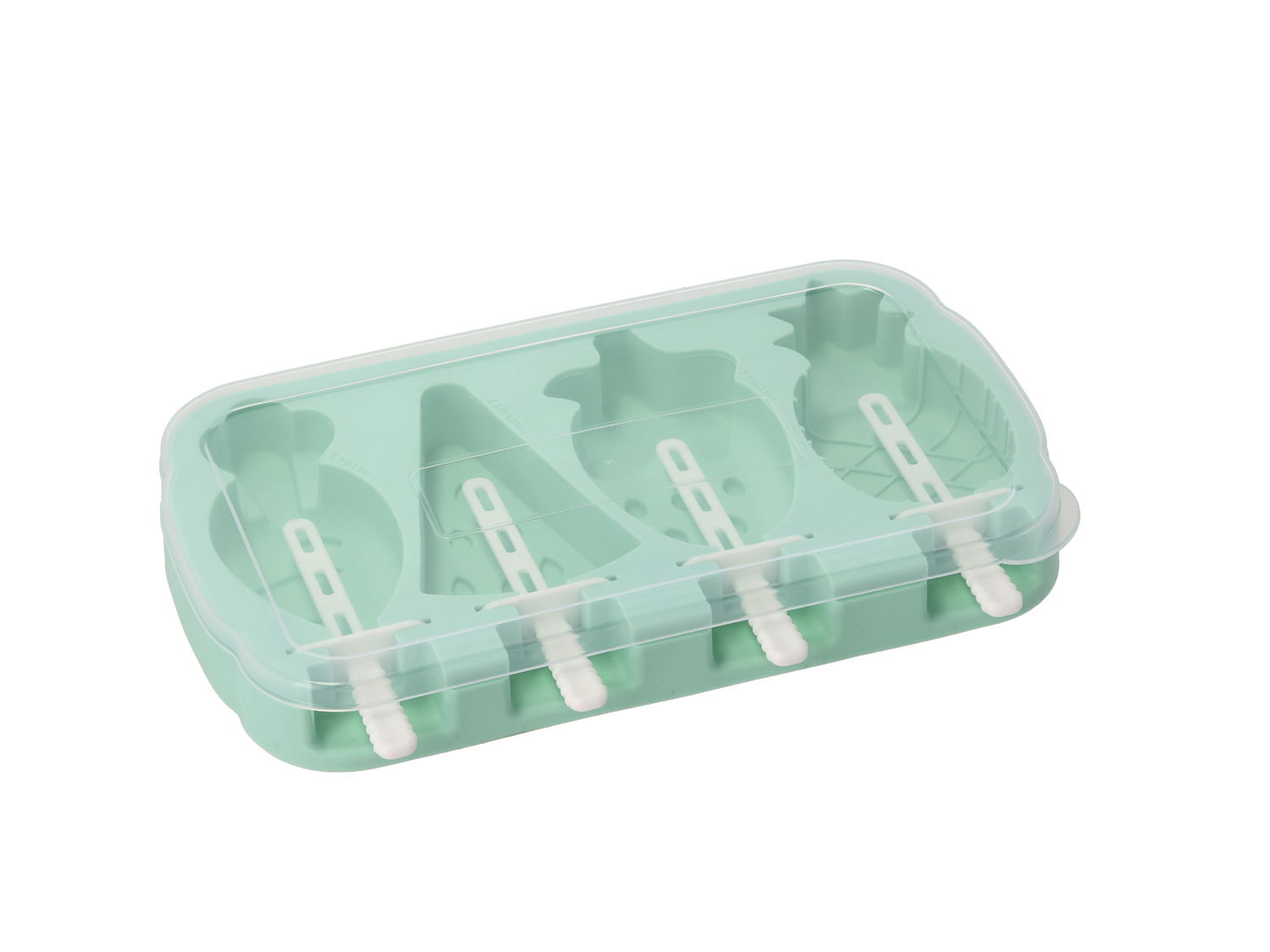 Funktion - Ispindeform til 4 stk. Blå/Turkis PP/Silikone