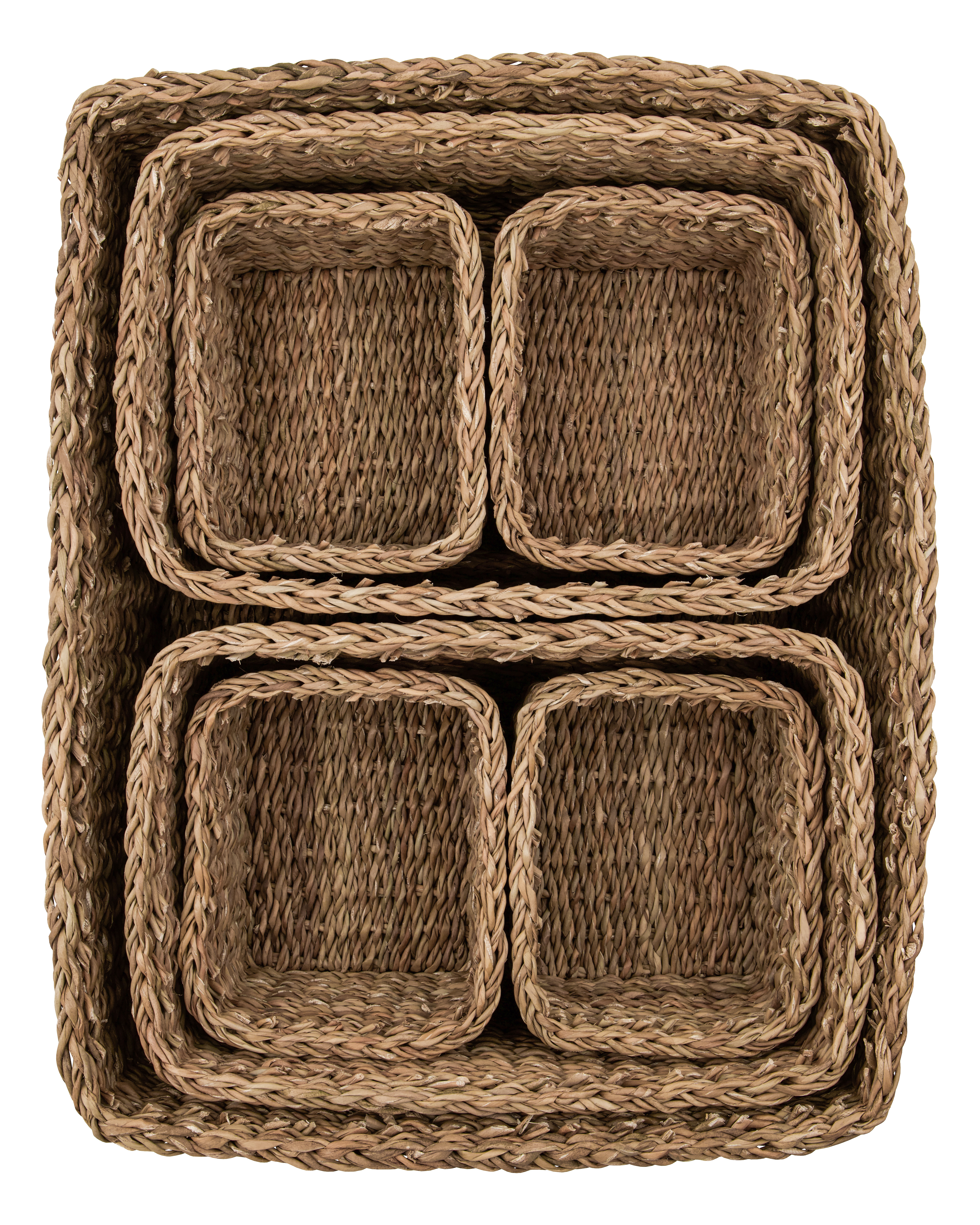 Opbevaringskurve, Square, Natur, Sæt af 7 stk