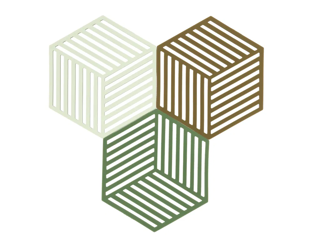 ZONE Denmark - Bordskåner Hexagon 3 stk. Grass/Mint/Liquorice