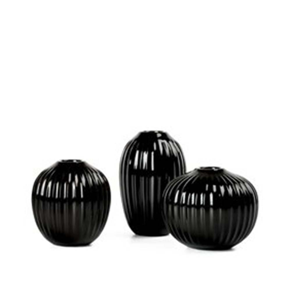 Hammershøi Vase miniature sort, 3 stk* Hammershøi Vase miniature sort, 3 stk*