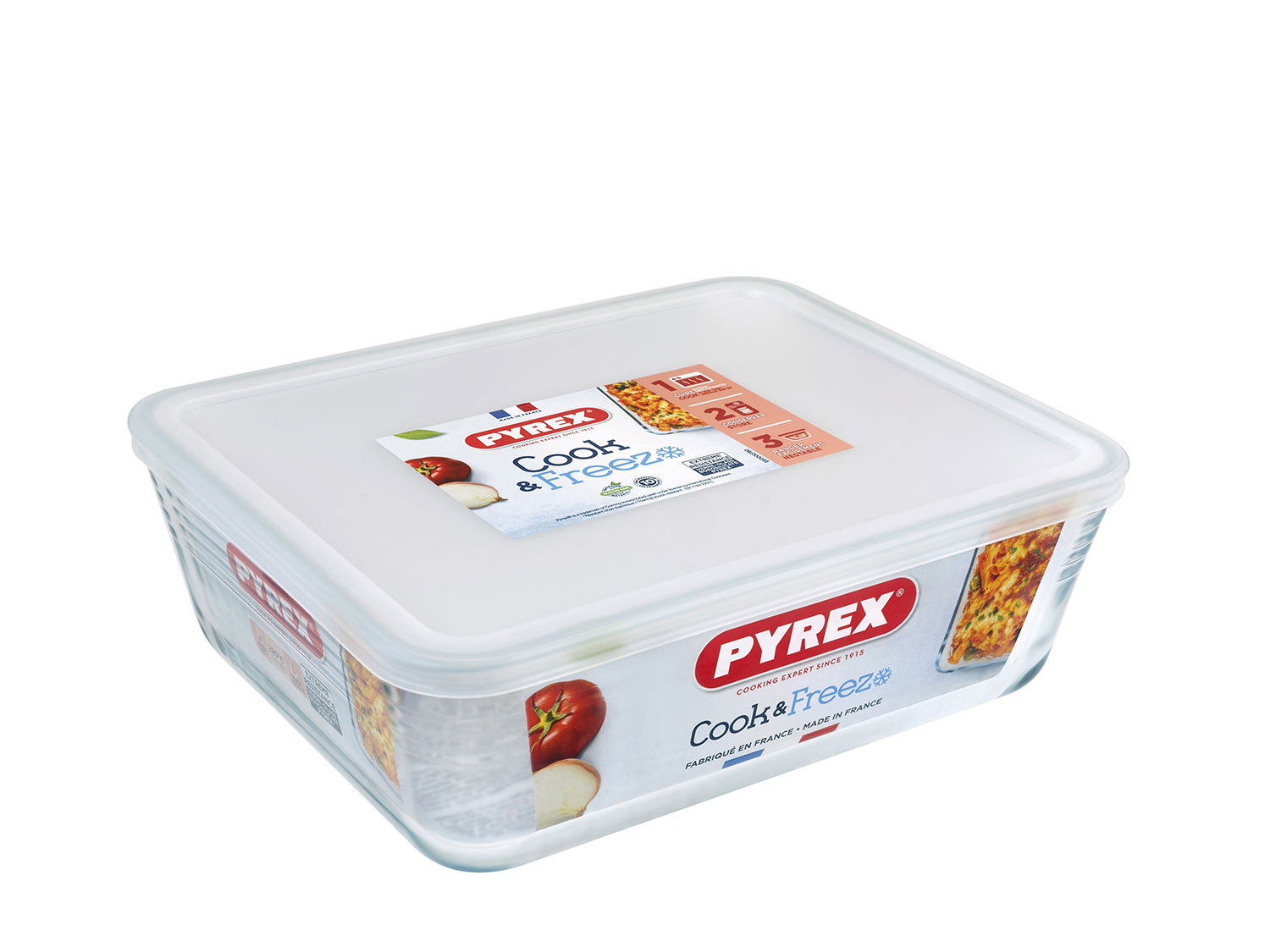 Fad rektangulært m/låg Cook & Freez 27 x 22 x 9 cm Klar