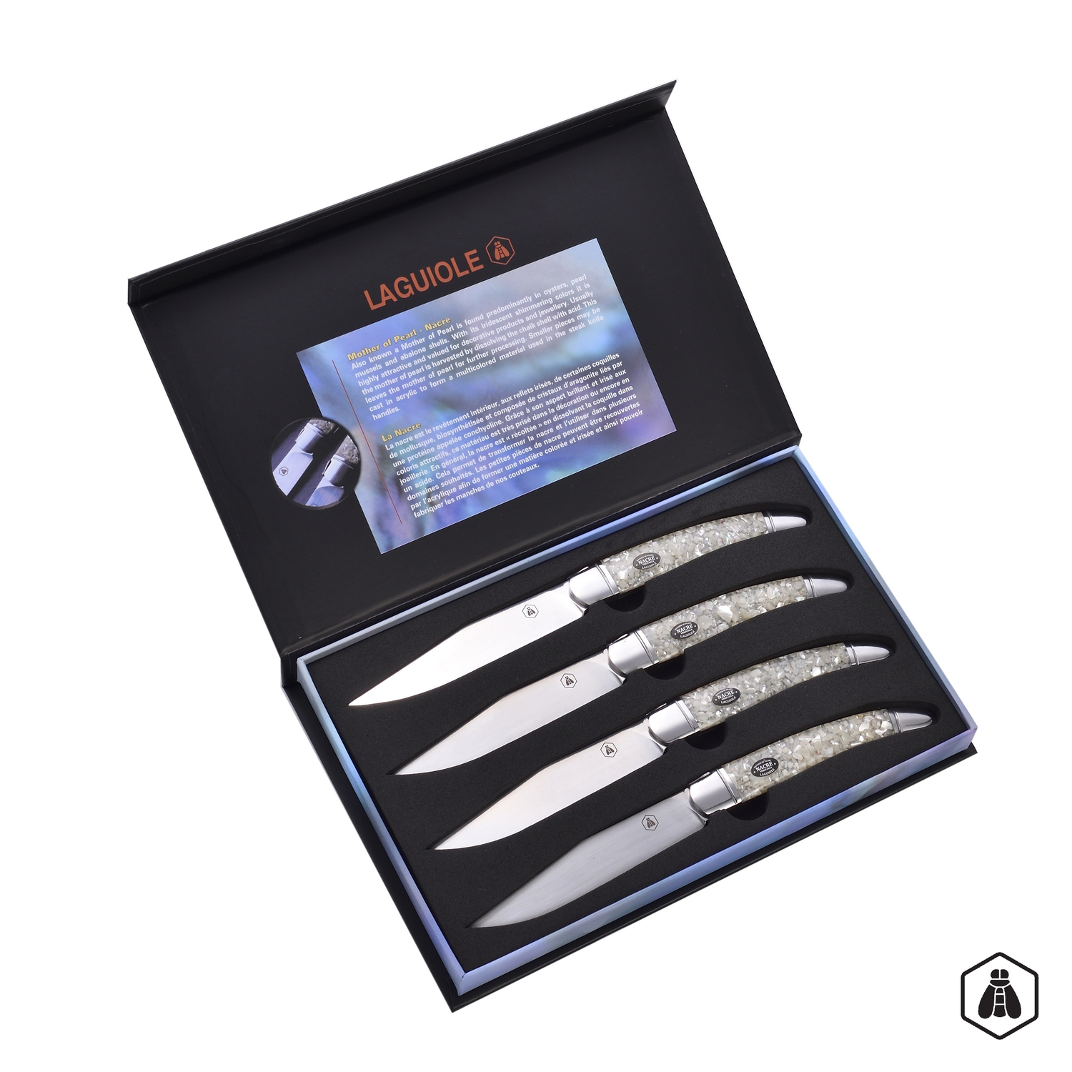 Laguiole - Mother Of Pearl Steakkniv 4 stk