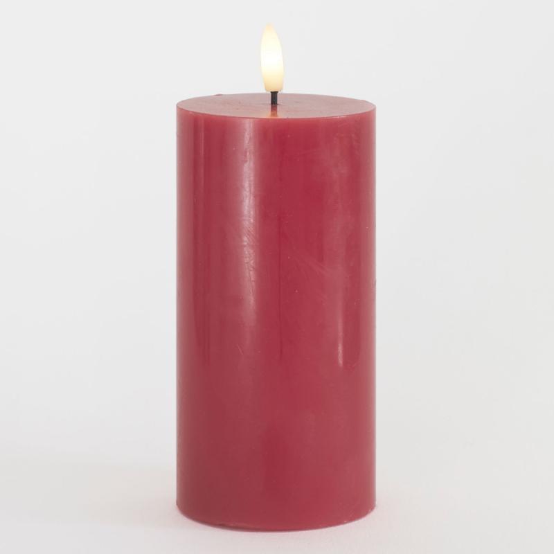 Sirius - Sille Bloklys Ø7,5xH15 cm Rød/lilla Blomme