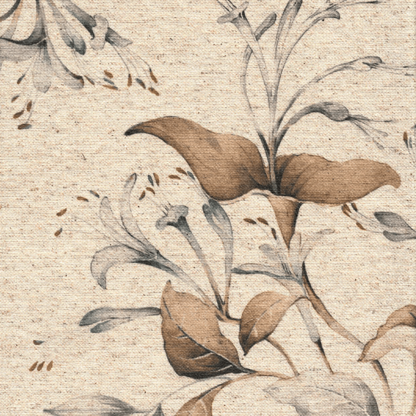 Engholm Textiles - Akryldug med antislip - Grå Grene - i metermål