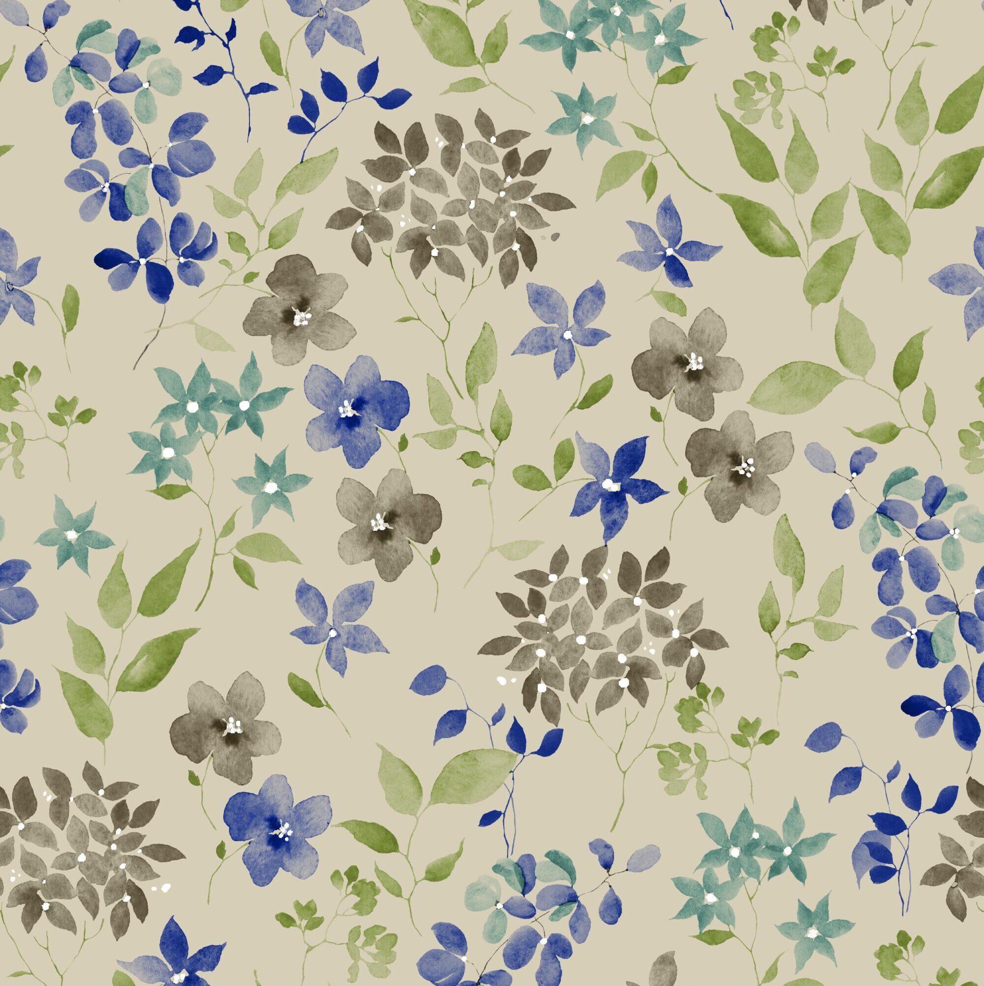 Engholm Textiles - Akryldug med antislip - Bina Lico blå - i metermål