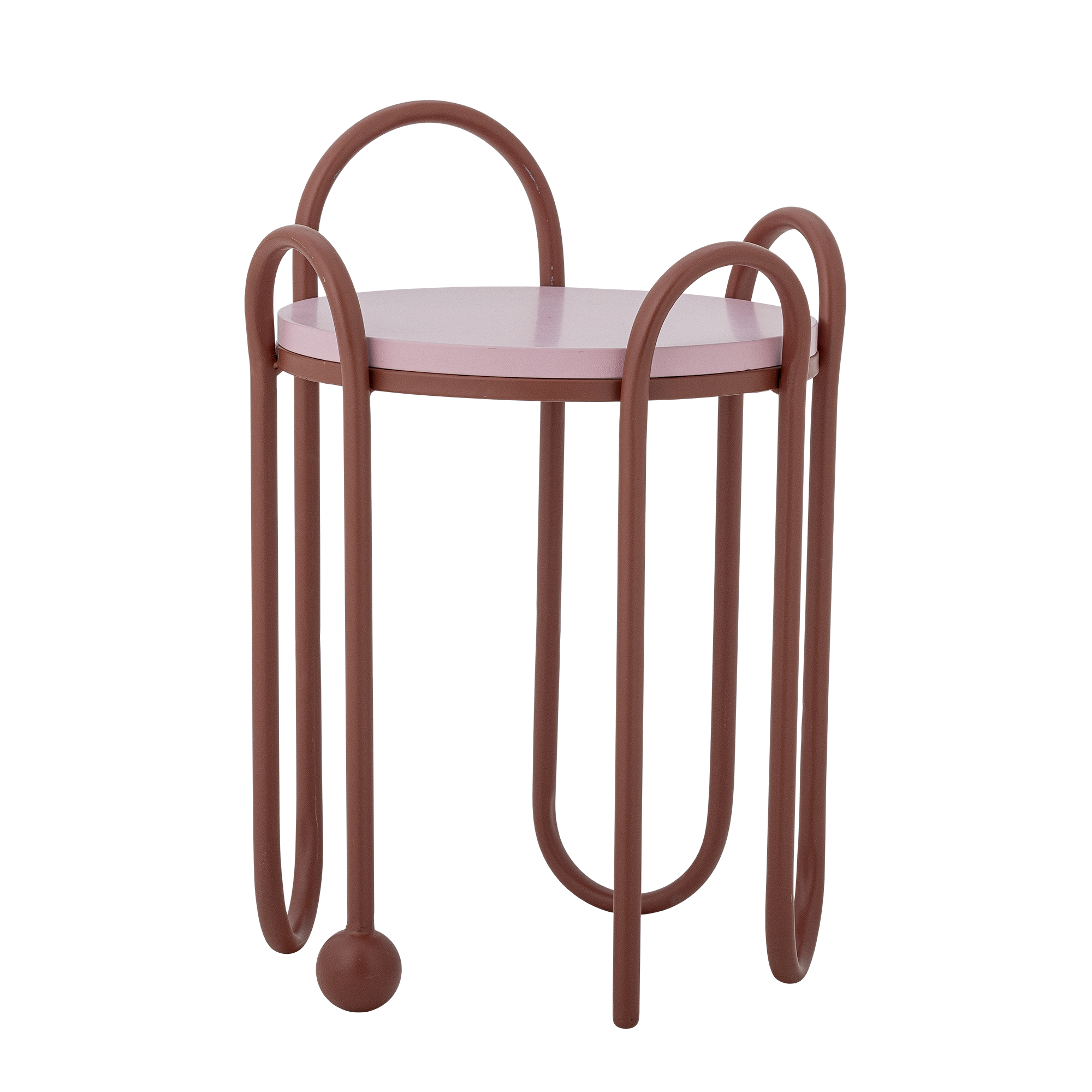 BLOOMINGVILLE Whimsica sidebord, rund - rød metal (D30,5xH46)