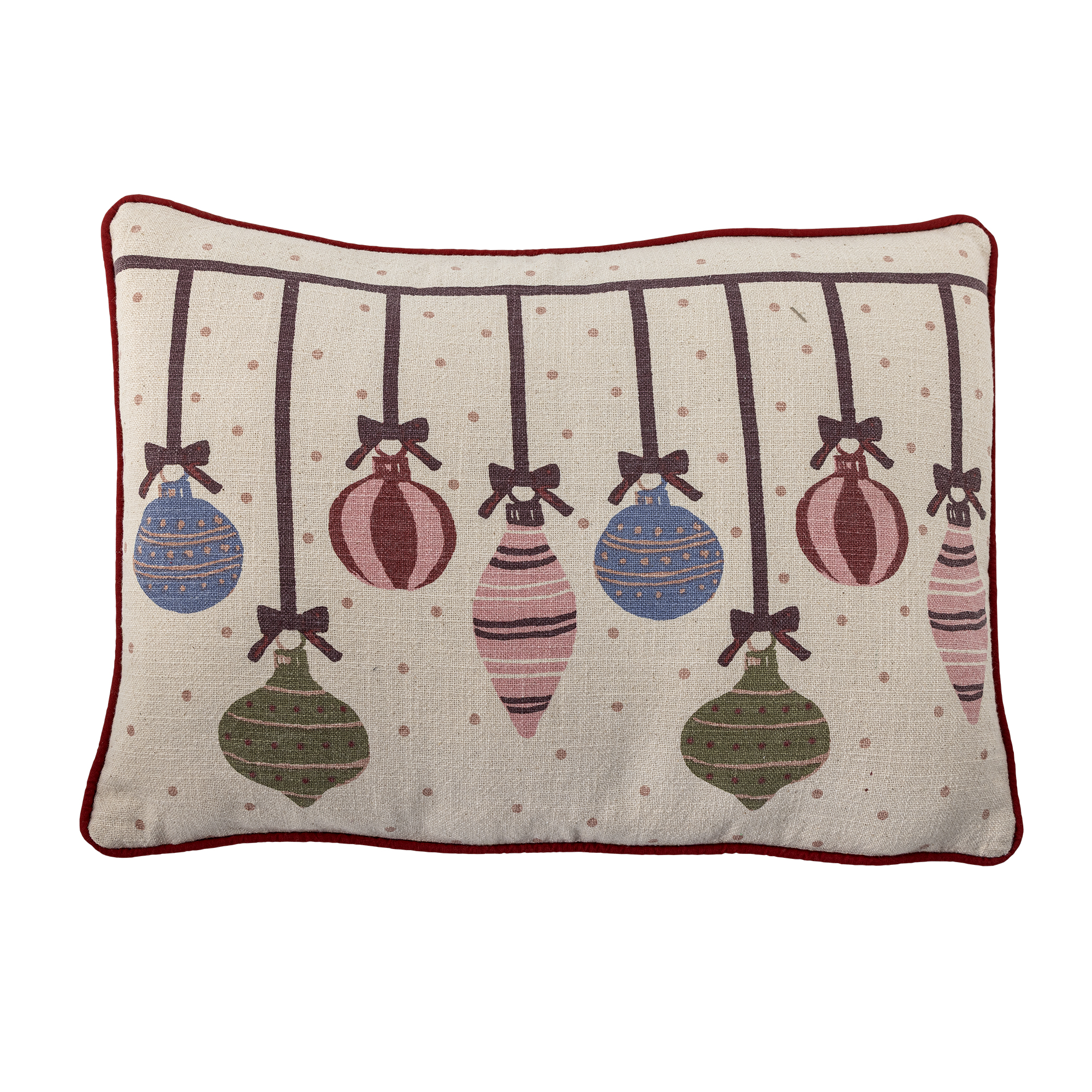 Bloomingville - Ornamentia Pude, Rød, Bomuld OEKO-TEX®, L50xW35 cm