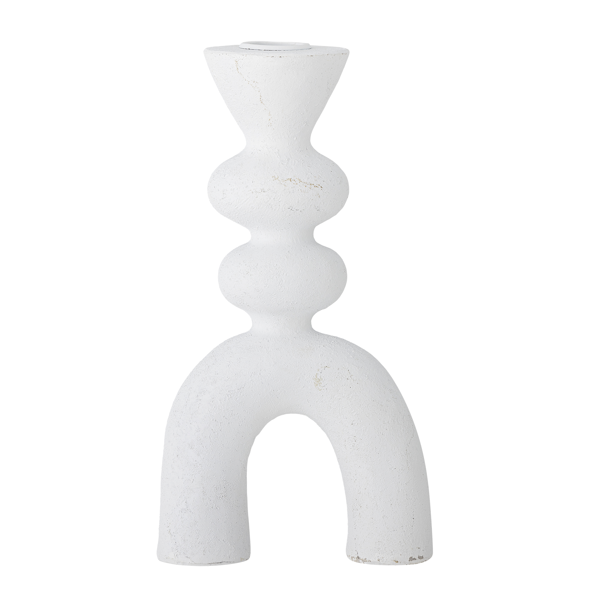 Bloomingville - Syra Lysestage, Hvid, Polyresin, L11xH21xW5 cm
