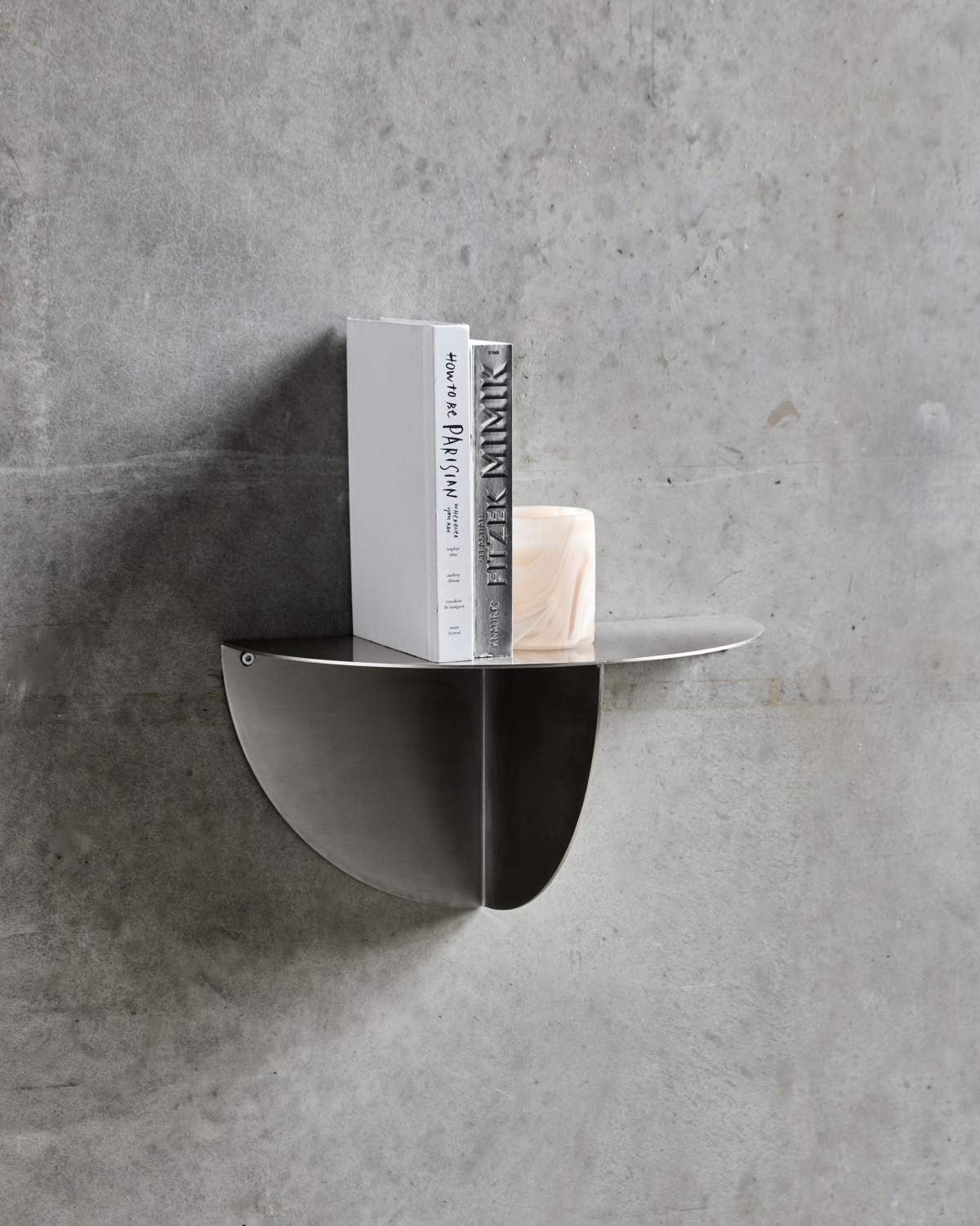 Sidebord, Mega, Børstet sølvfinish