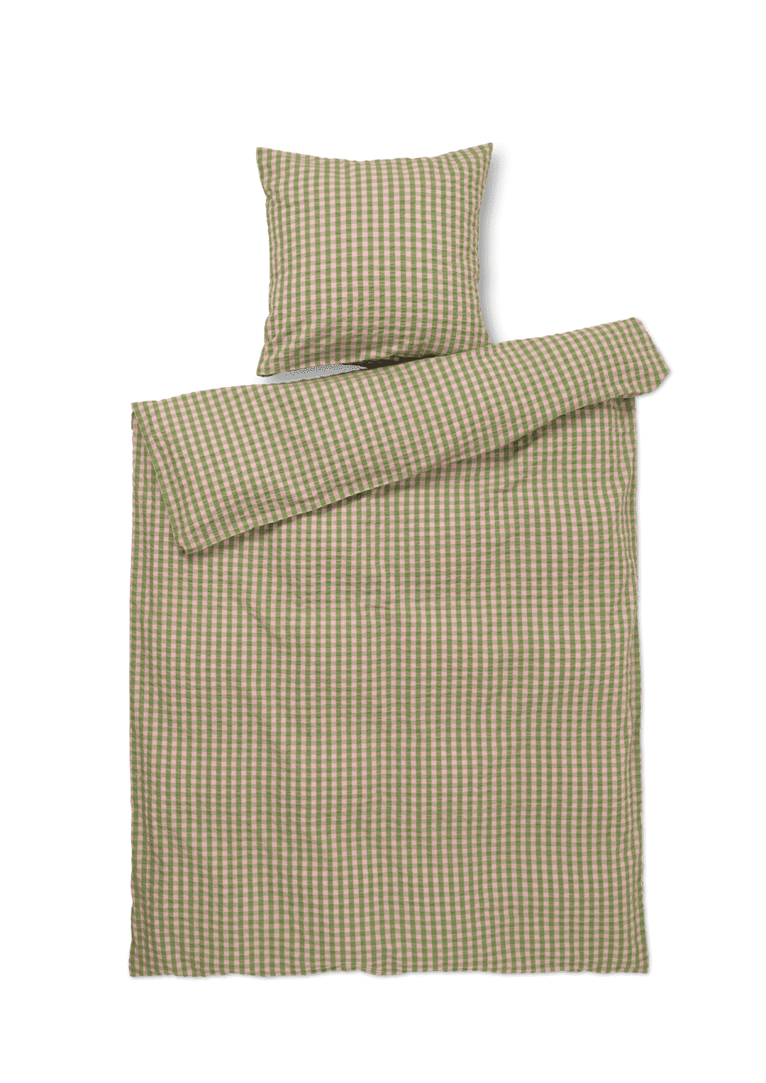 Juna - Bæk & Bølge Sengetøj 140x220 cm grøn/soft pink billede