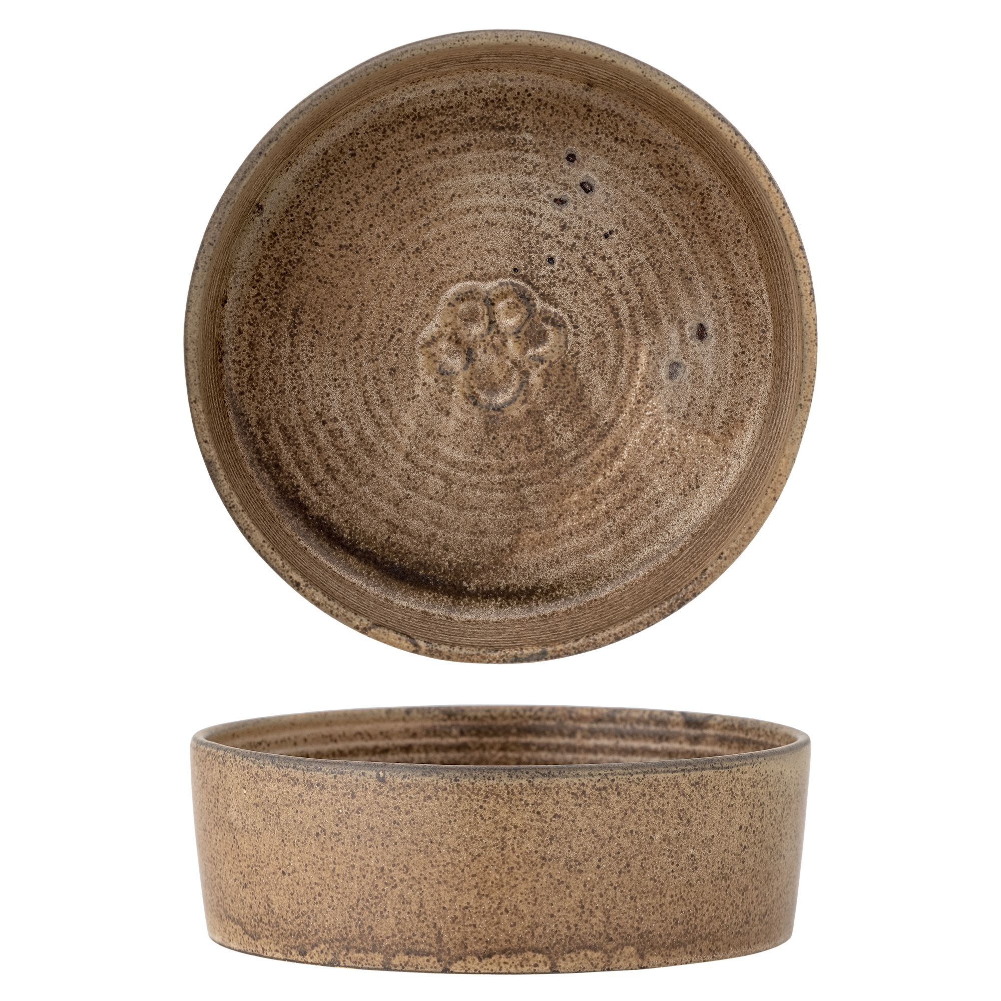 Bloomingville - Buddy Skål, Brun, Stentøj, D21,5xH7 cm billede