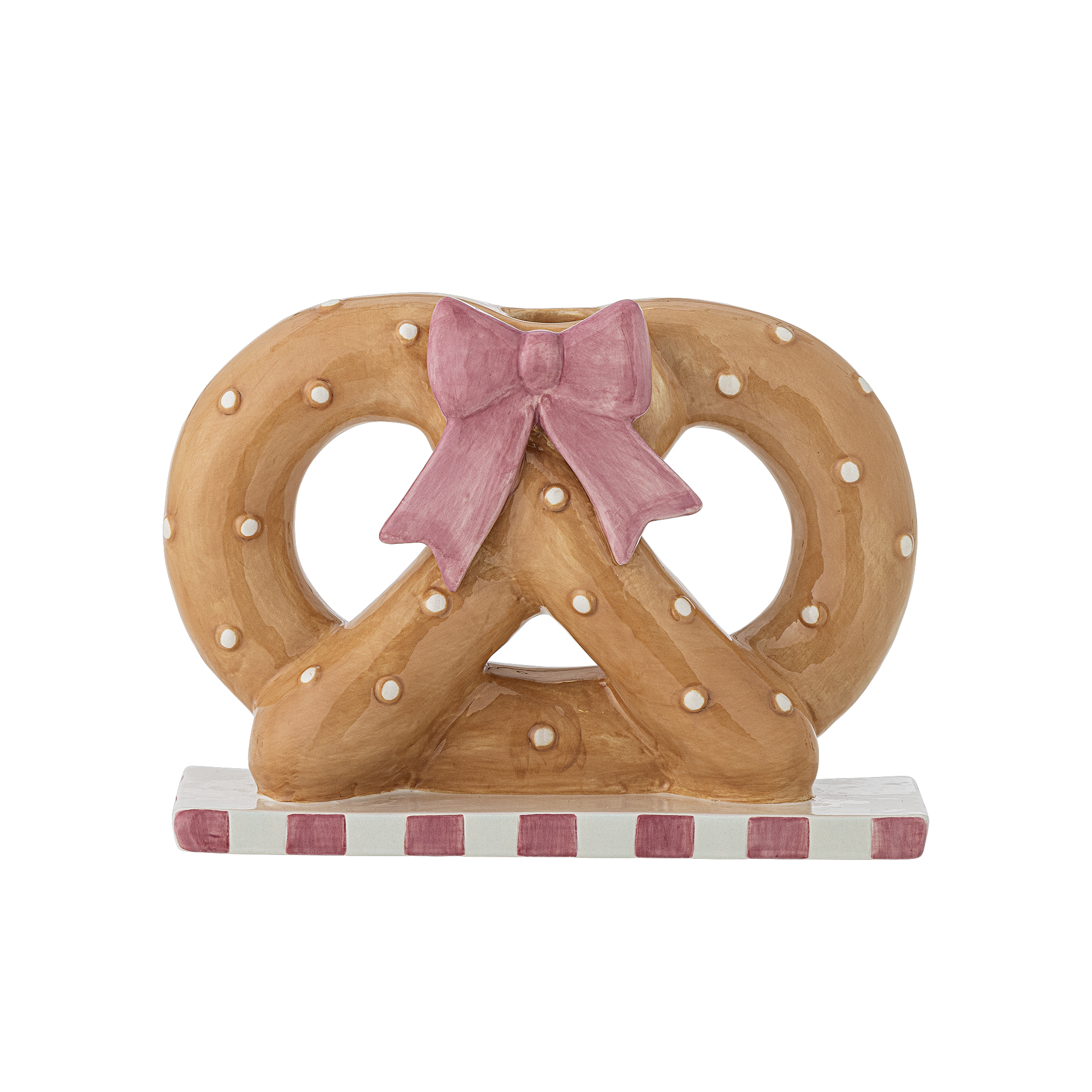 Bloomingville - Pretzie Lysestage, Brun, Keramik, L19xH14,5xW7 cm