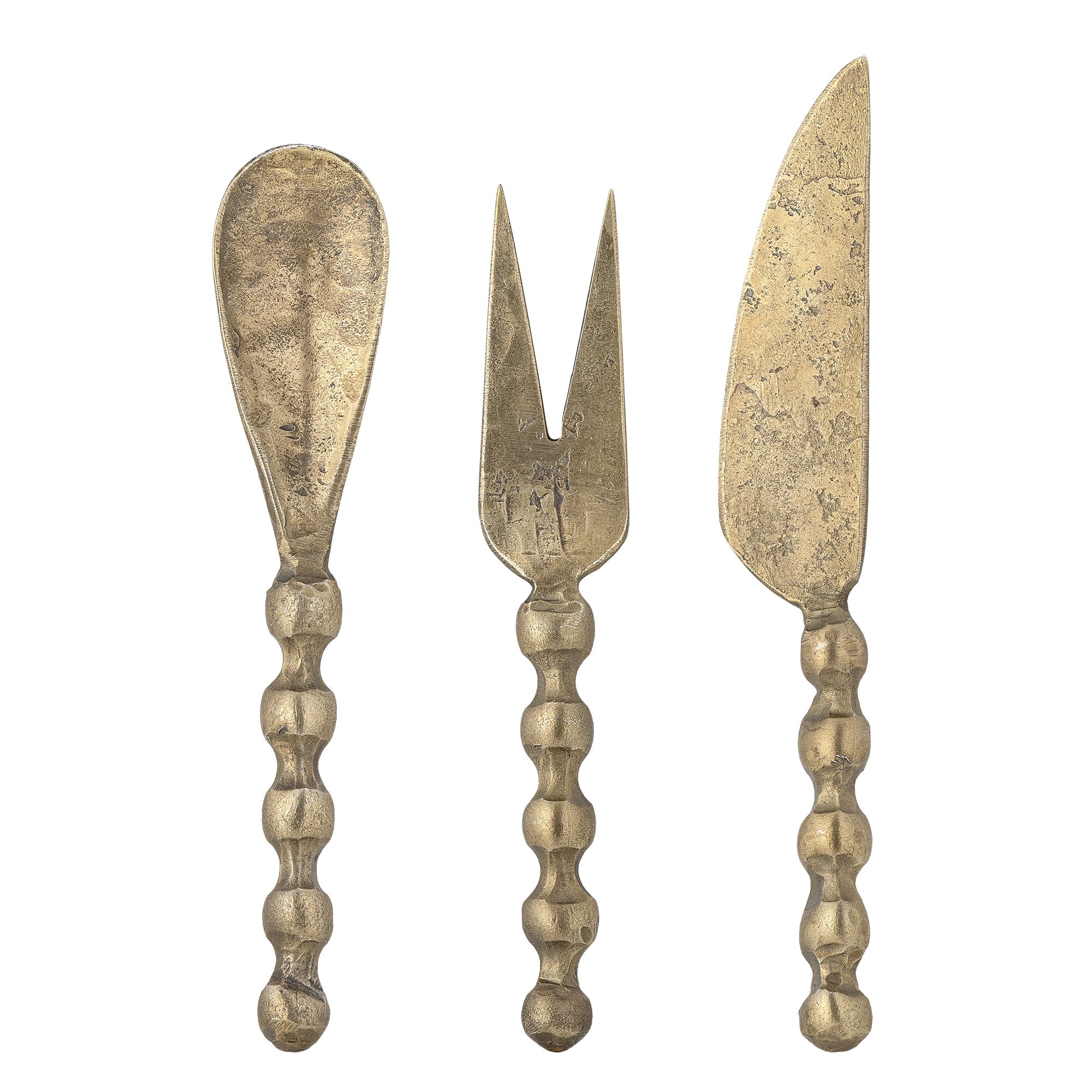 Bloomingville - Haolin Ostesæt, Brass, Metal, F:L14,5xW2,5/S:L15xW3/K:16,5x W2,5 cm, Set of 3
