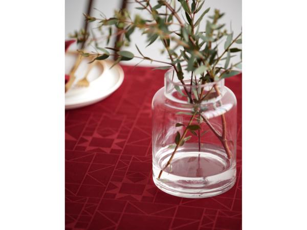 Juledug 140x370 Star Damask Red