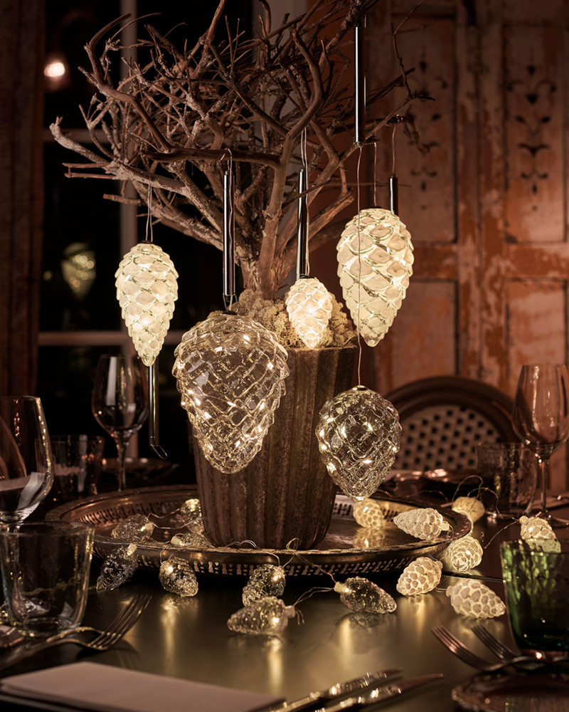 Celina kogle Guirlande, 8 lys, hvid Celina kogle Guirlande, 8 lys, hvid