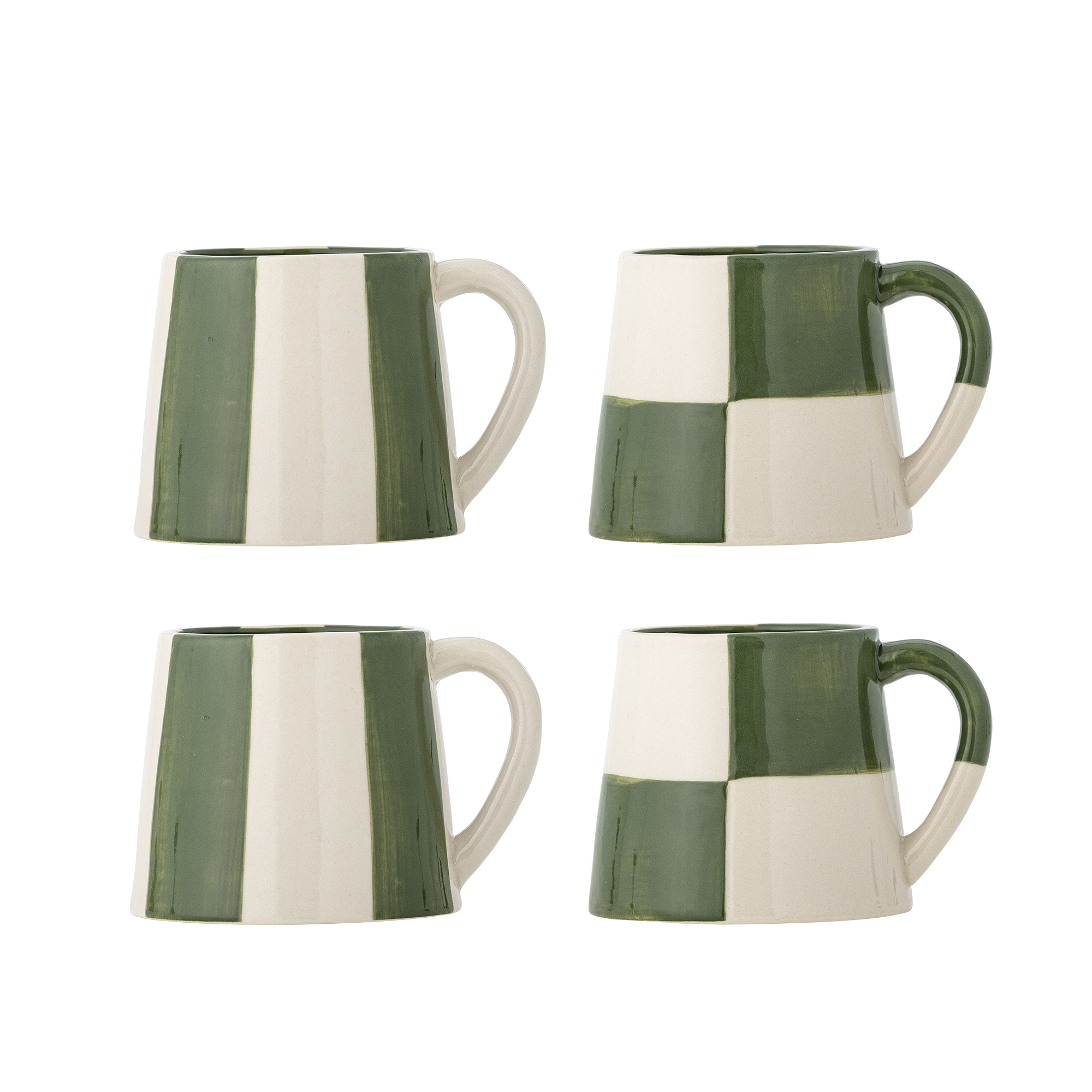 Bloomingville - Floki Krus, Grøn, Stentøj, D9,5xH8 cm, Set of 4