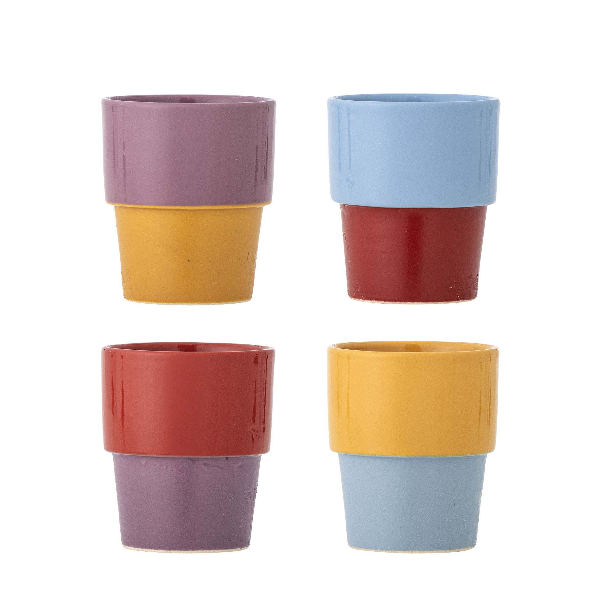Bloomingville - Ewan Kop, Multifarvet, Stentøj, D7,5xH9 cm, Set of 4