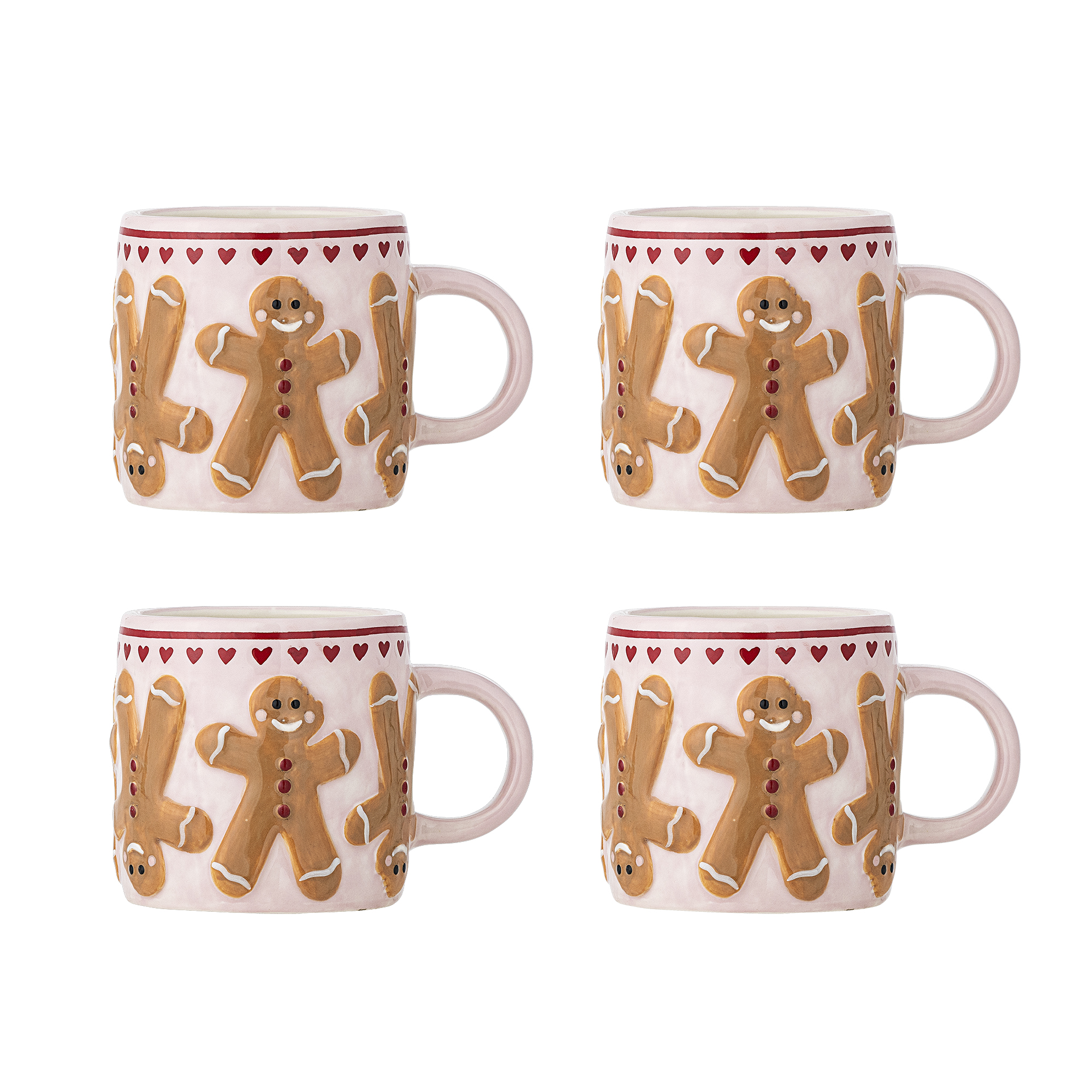 Bloomingville - Binna Kop, Rosa, Stentøj, D8,5xH8 cm, Set of 4