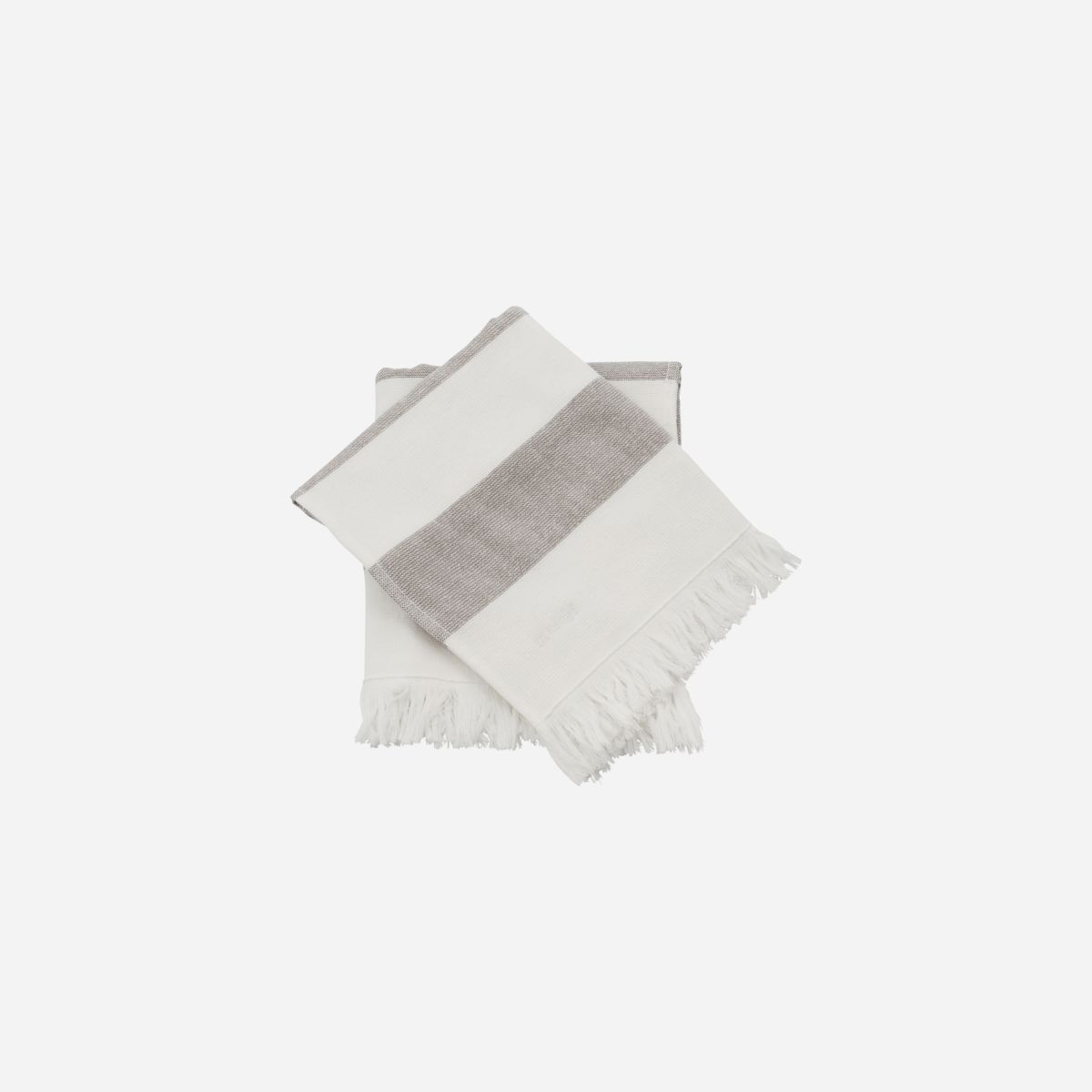 Håndklæde, Barbarum, Hvide og brune striber 40x60 cm, 2 stk