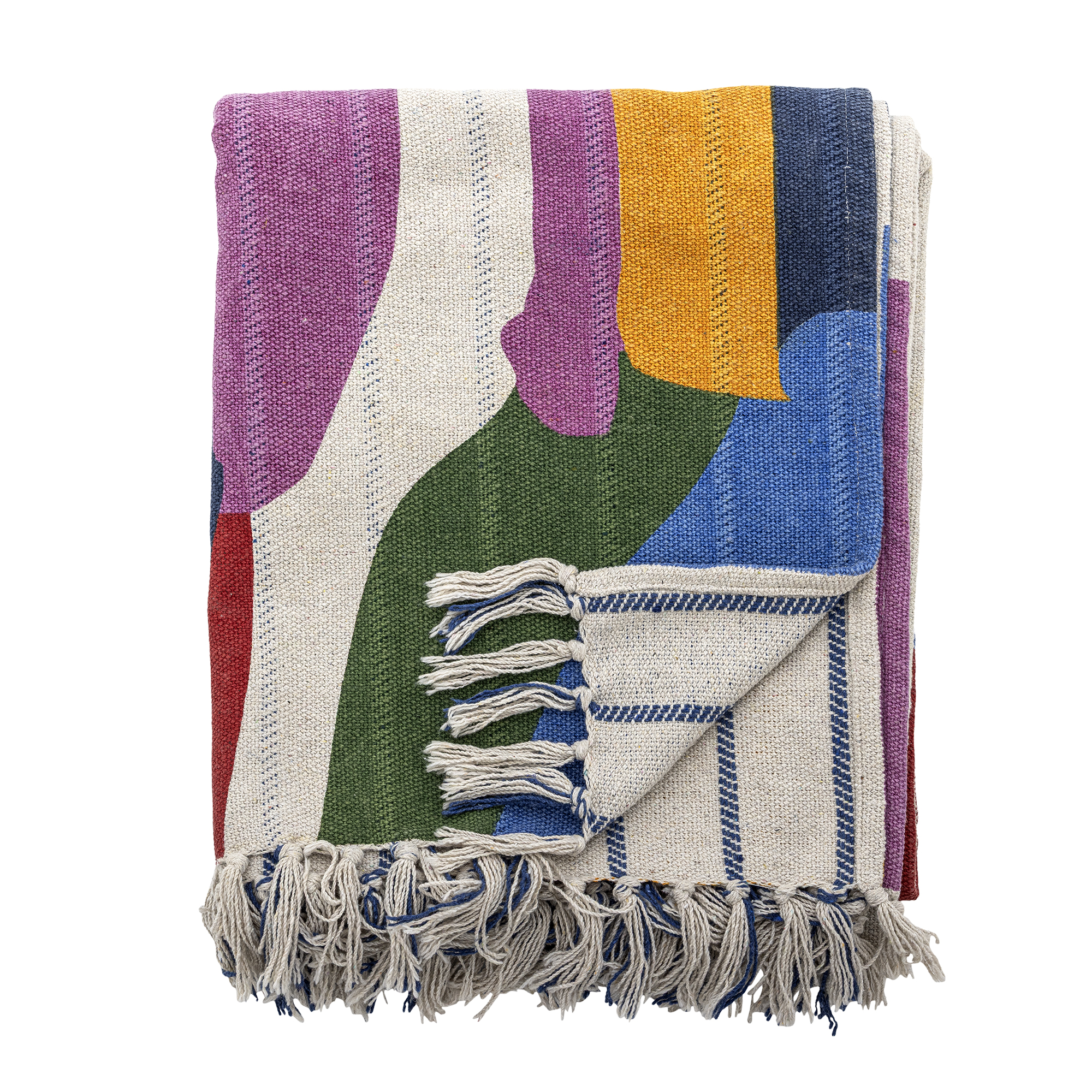 Bloomingville - Artista Plaid, Multifarvet, Genanvendt Bomuld, L160xW130 cm