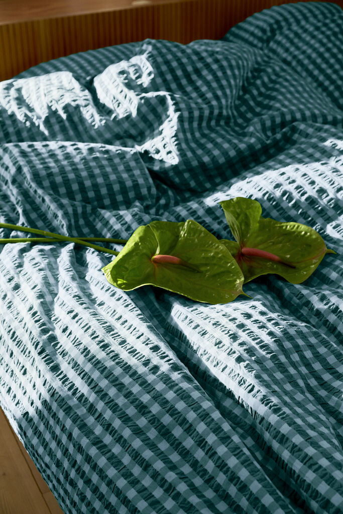 Bæk&Bølge Sengetøj 200x220 cm grøn/lys blå