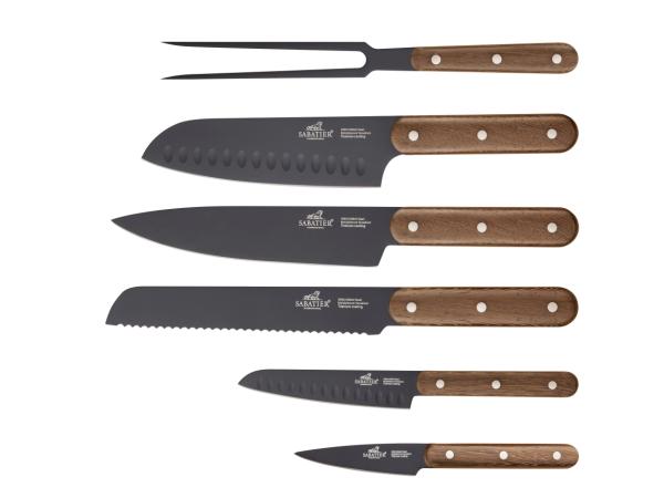 Lion Sabatier - International Phenix Walnut Knivsæt 6 dele Sort/Træ
