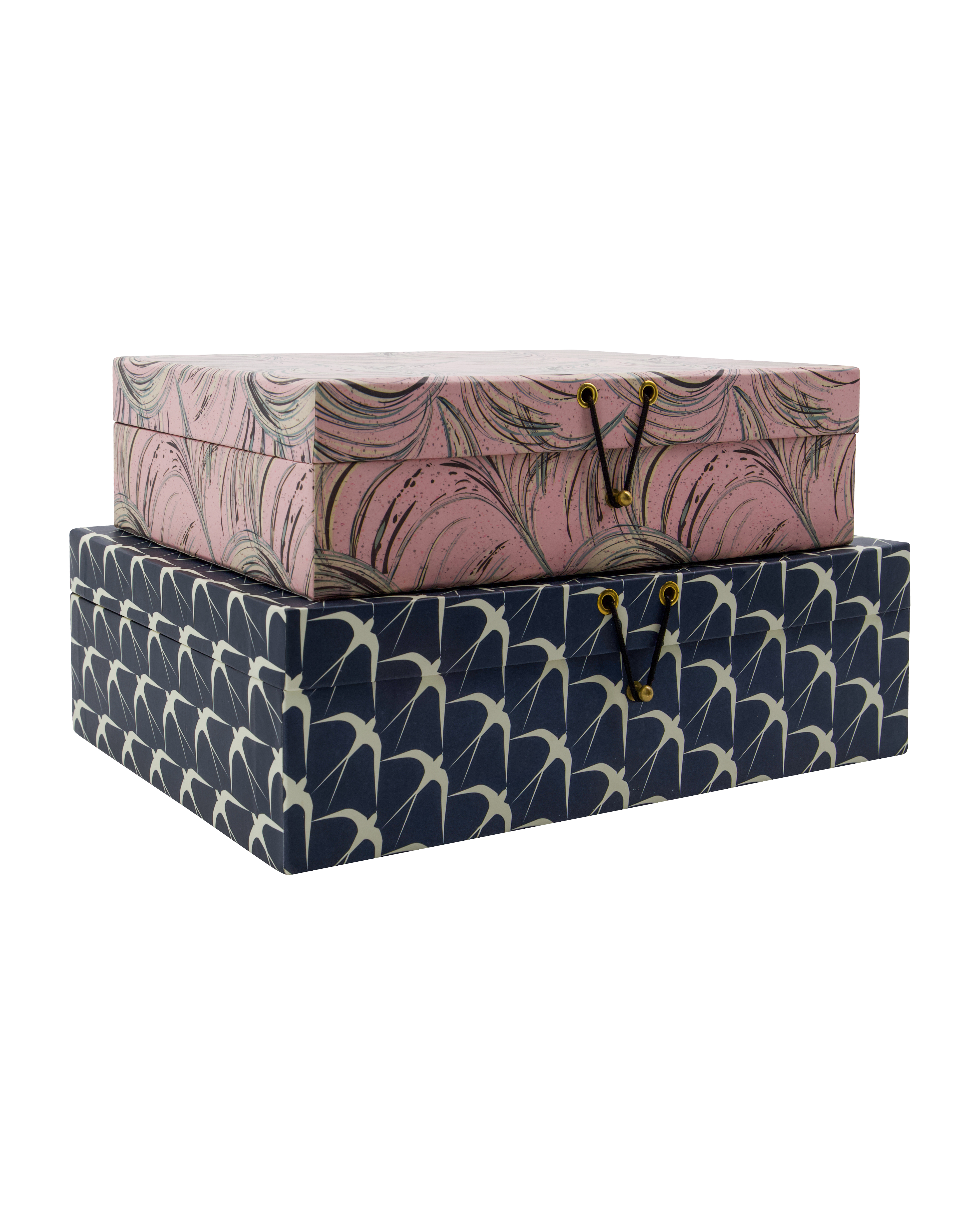 House Doctor - Opbevaringsbokse, Keep, Lyserød, Mørkegrå