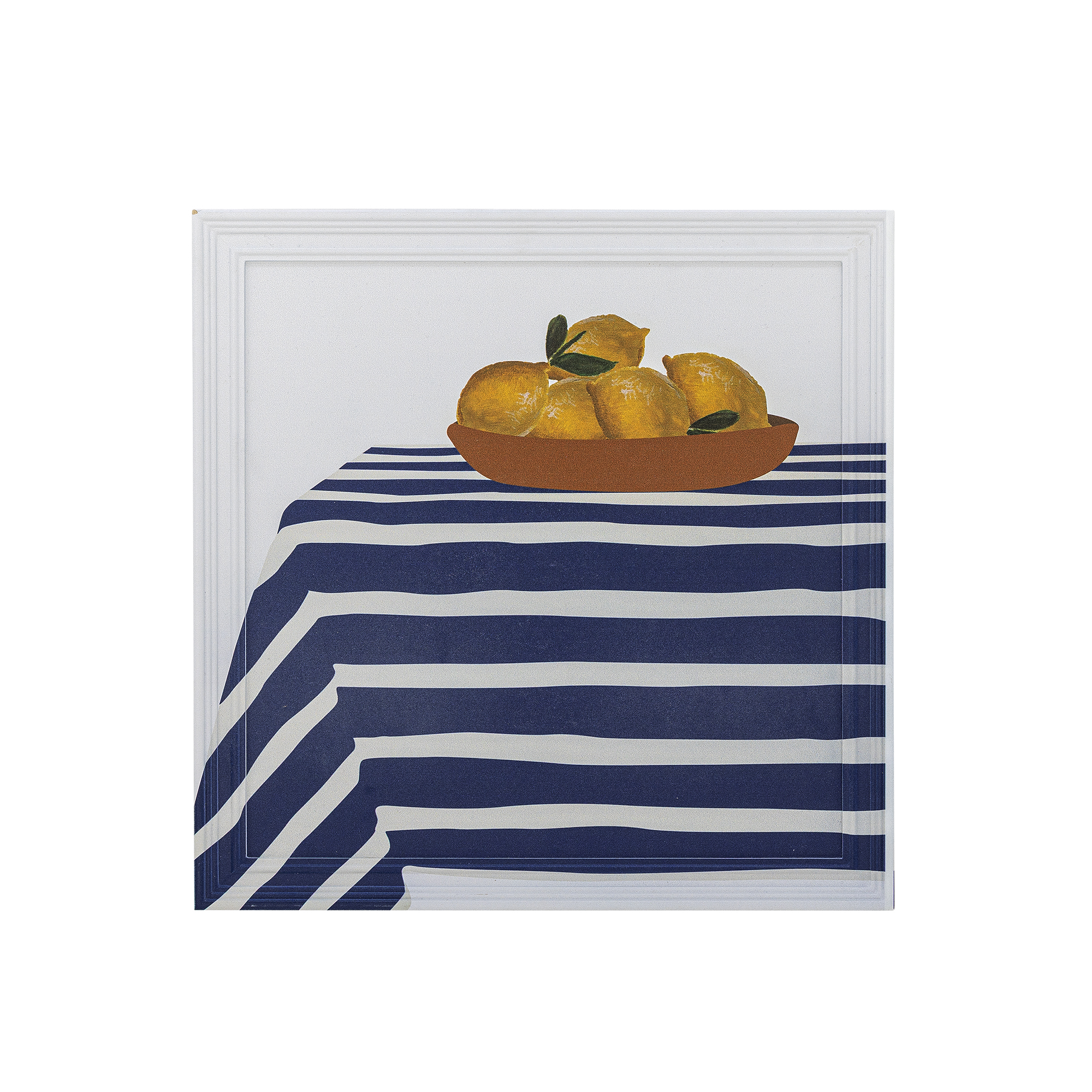 Bloomingville - Limone Illustration med ramme, Multifarvet, Fyrretræ, L40xH40xW2 cm