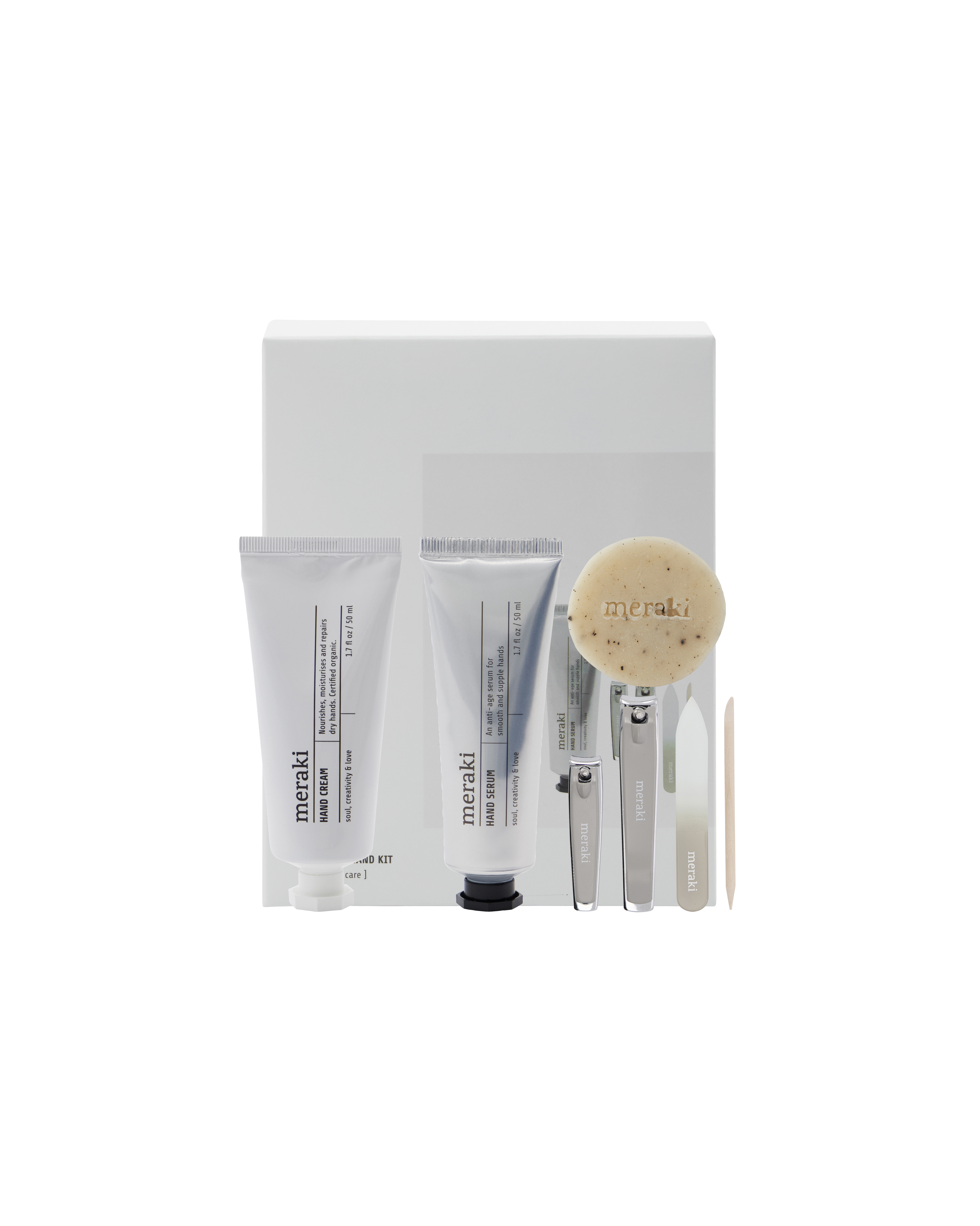 Gift box, hand cream + hand serum + soap + nail kit, 50|50|20 ml|ml|g