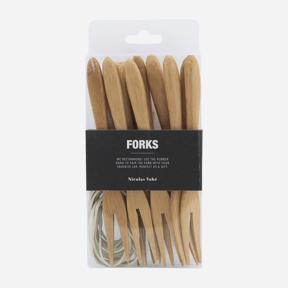 Bambusgaffel, m. Hvid elastik 12 stk.* Bambusgaffel, m. Hvid elastik 12 stk.*