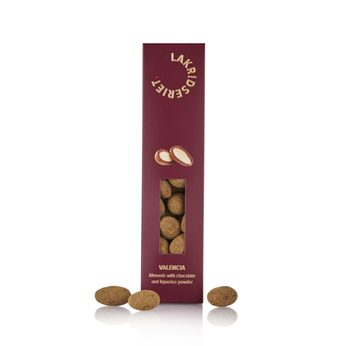 Lakridseriet - Valencia – Mandler med chokolade og stærk lakrids – 170g