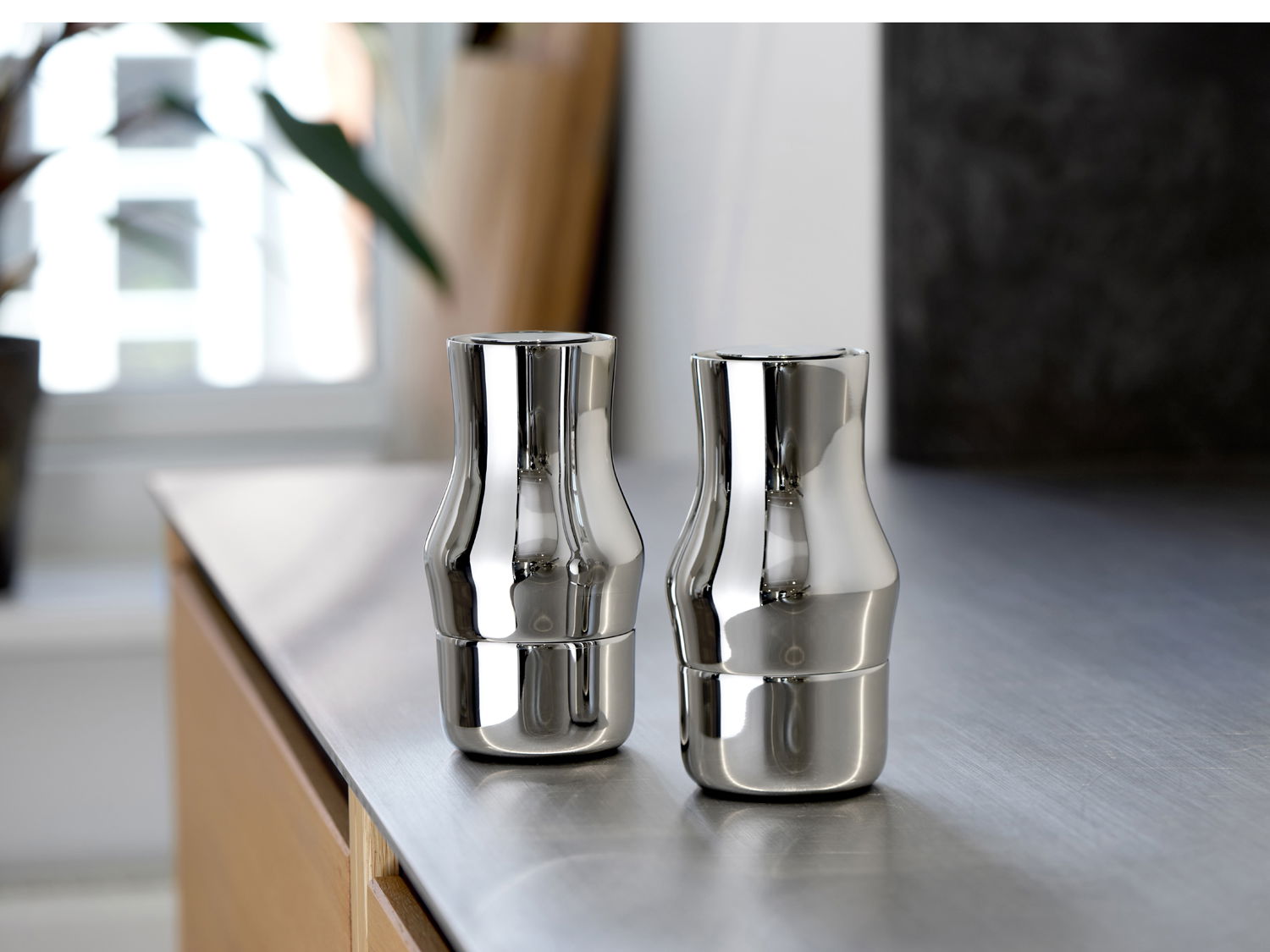 Salt- og peberkværnsæt Dorotea 14 cm Blankt stål