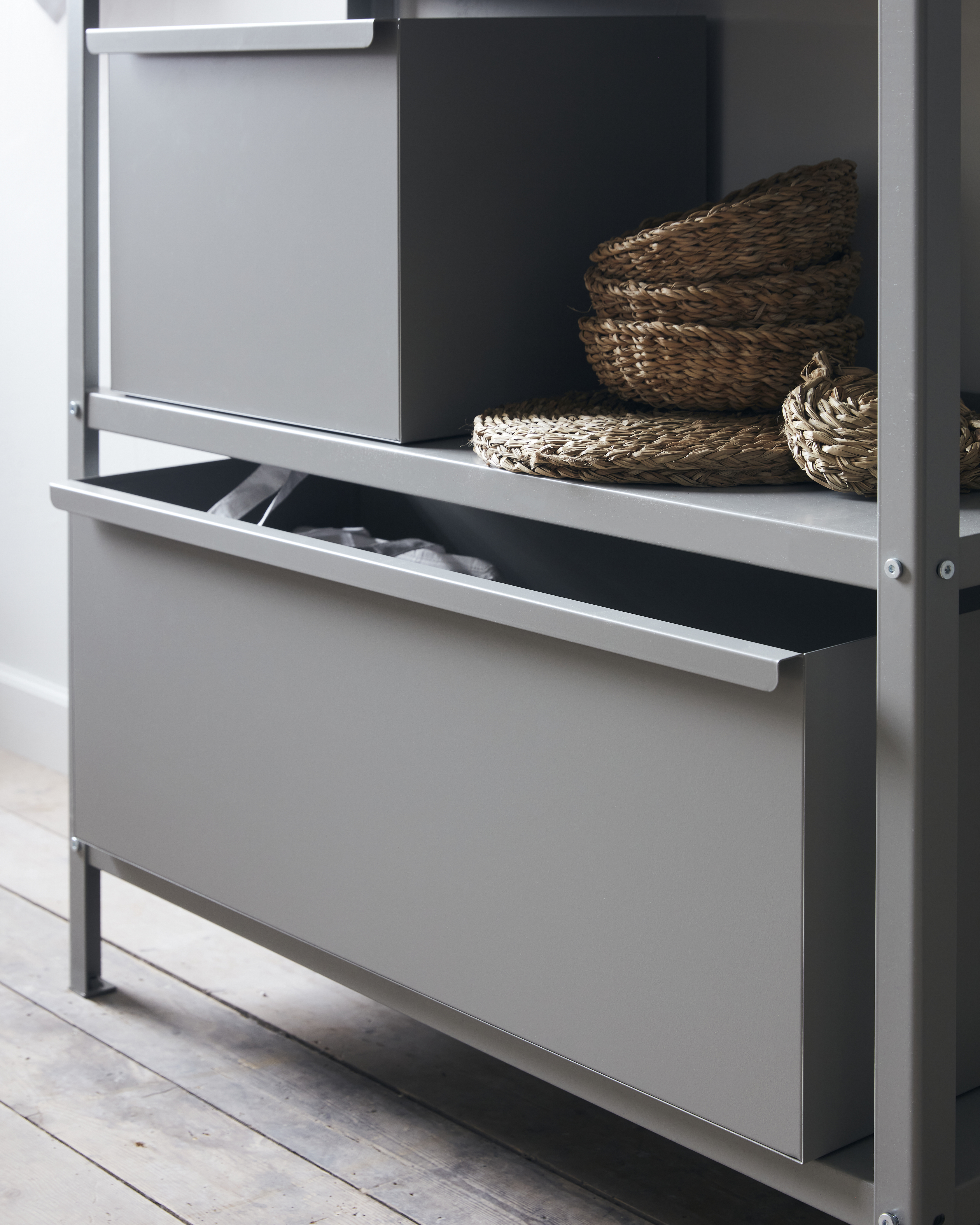 Opbevaring til reol, Rack, Grå