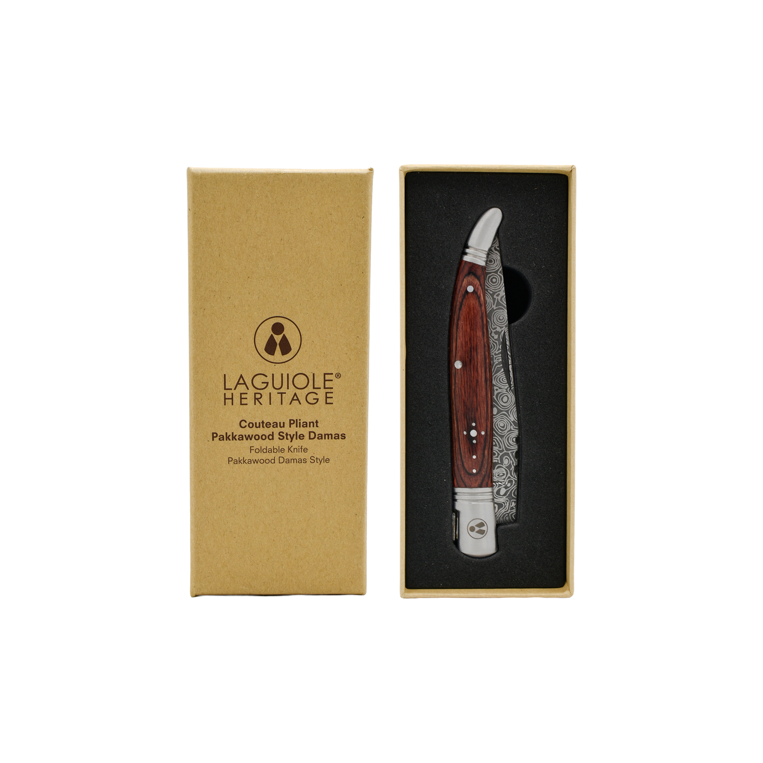 Laguiole Foldekniv Damas Style Pakka