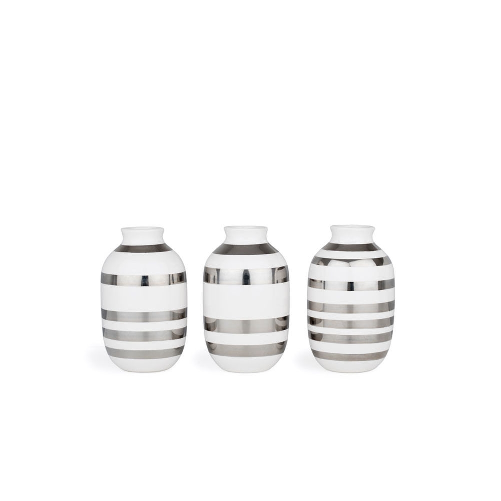 Se Kähler - Omaggio vase sampak 3 stk. sølv hos Rikki Tikki Shop