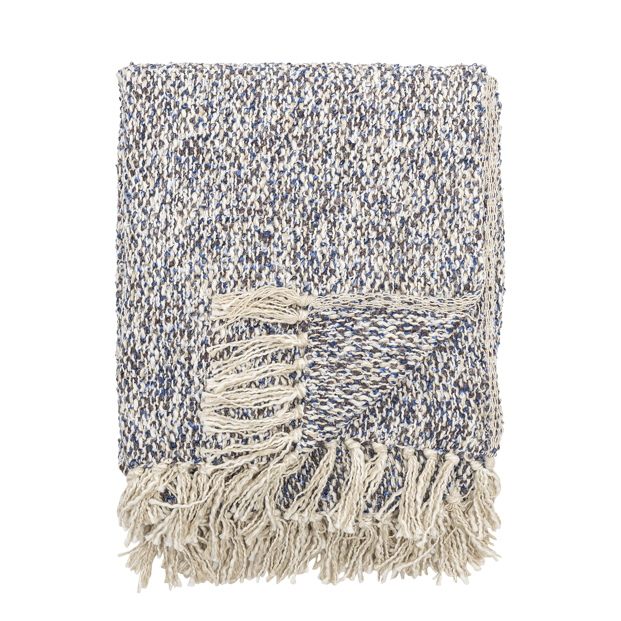 Bloomingville - Ocean Plaid, Blå, Polyester, L160xW130 cm