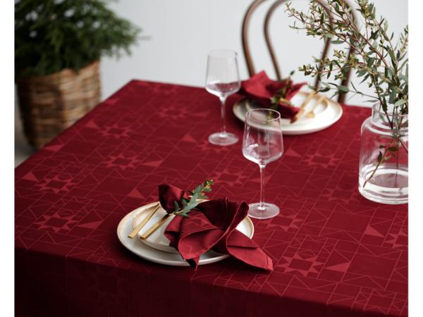 Södahl - Juledug 140x370 Star Damask Red